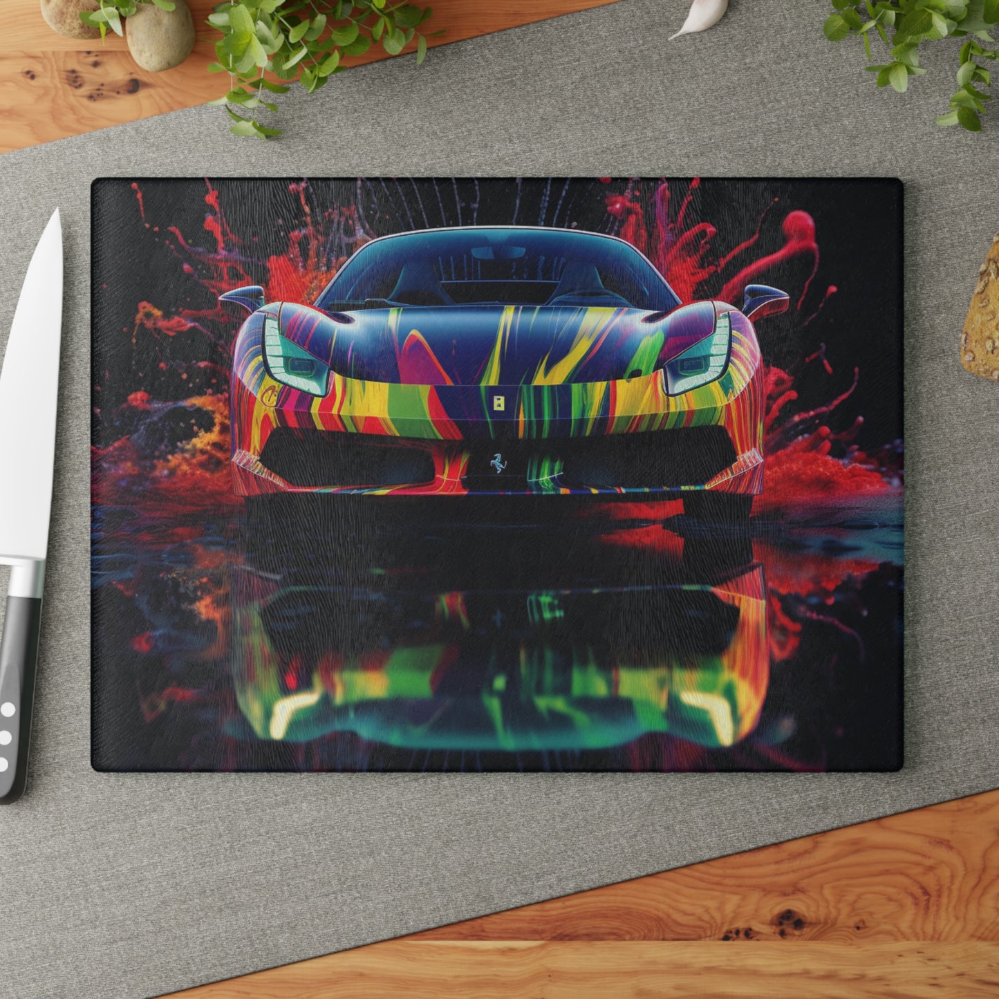 Glass Cutting Board Ferrari Fusion Water 1