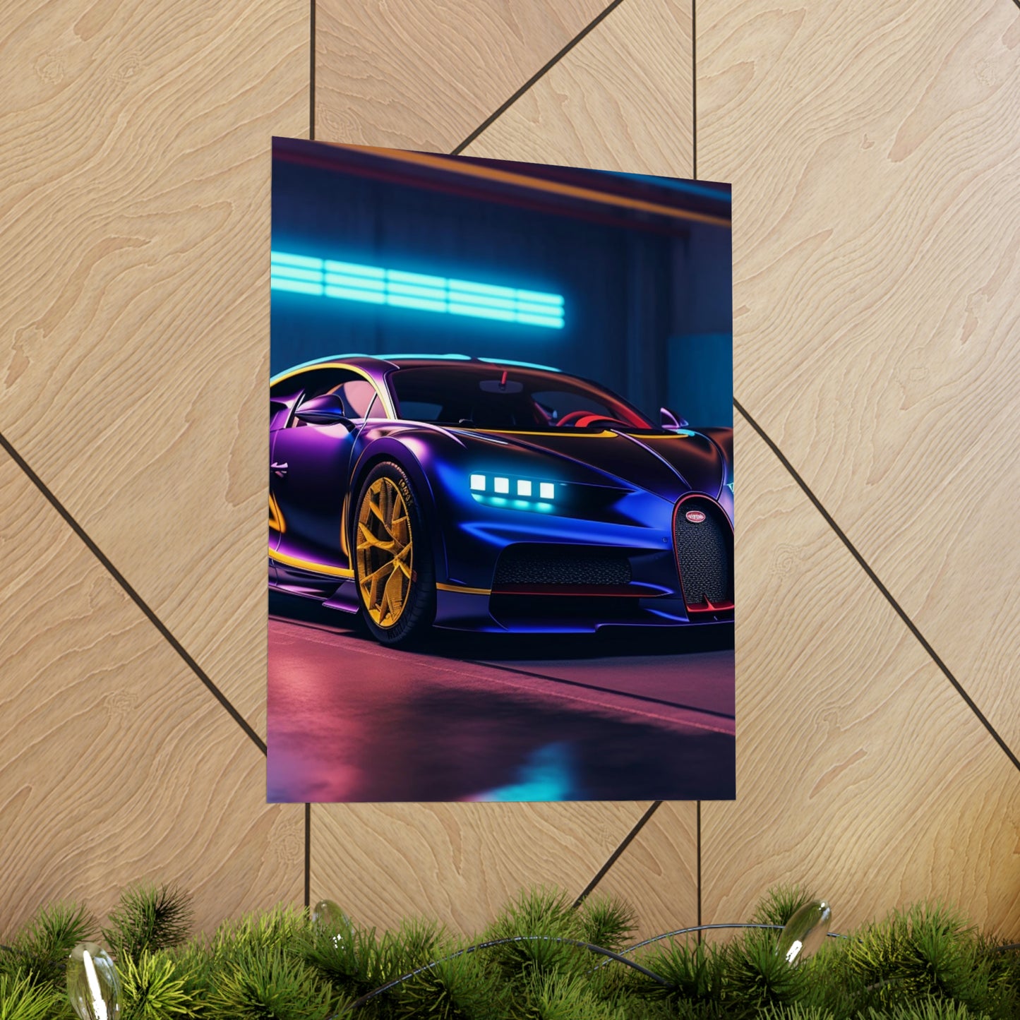 Premium Matte Vertical Posters Hyper Bugatti Neon Chiron 4