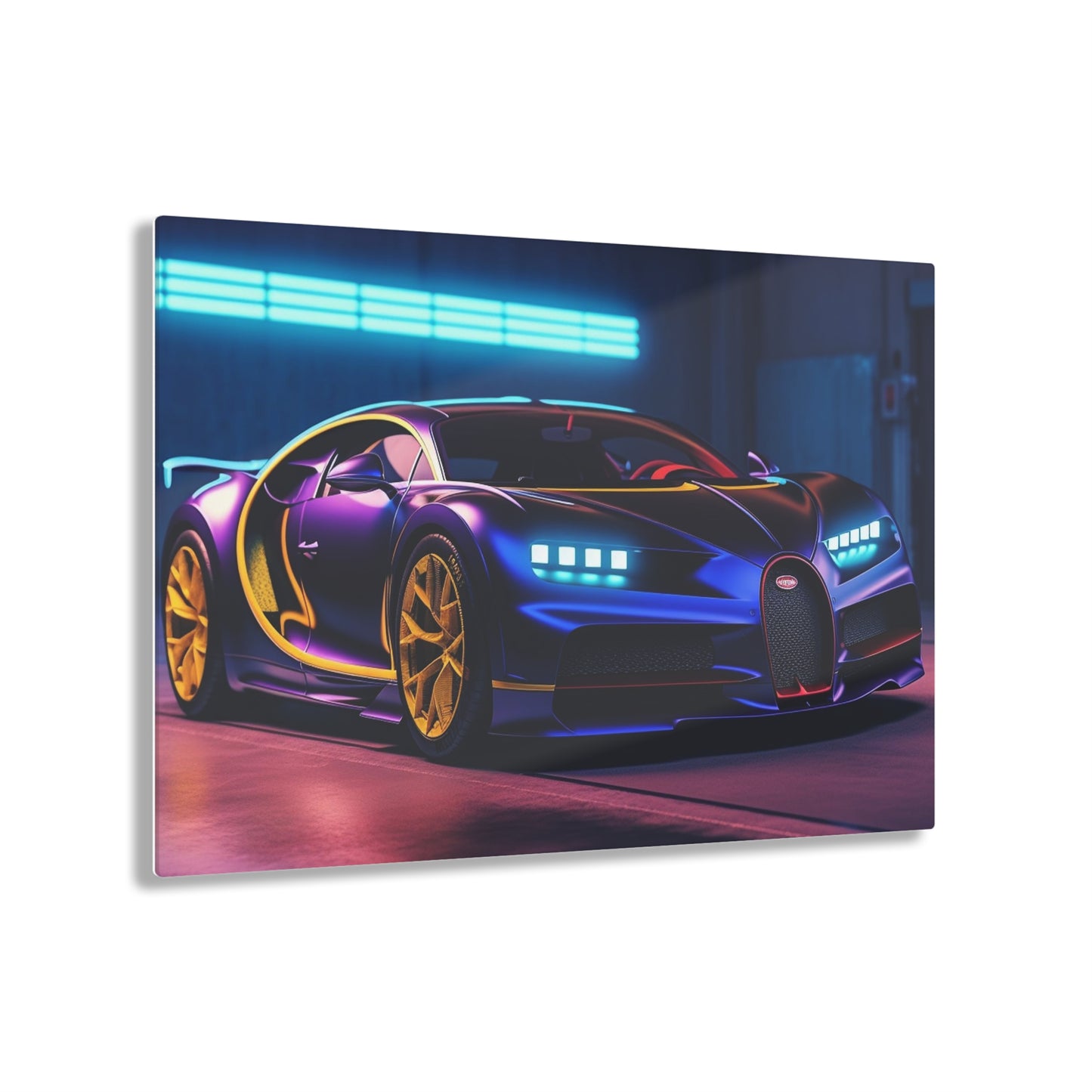 Acrylic Prints Hyper Bugatti Neon Chiron 4