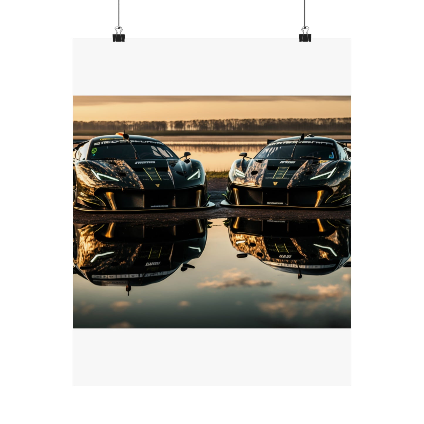 Premium Matte Vertical Posters Ferrari Lake 4