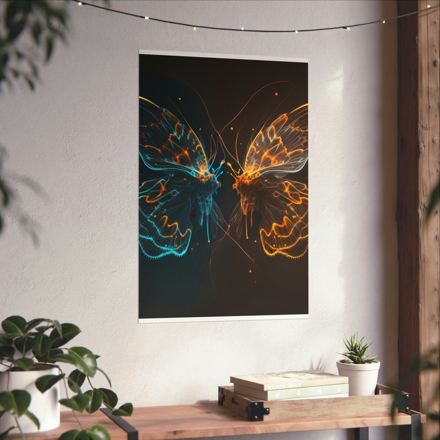 Premium Matte Vertical Posters Neon Glo Butterfly 1