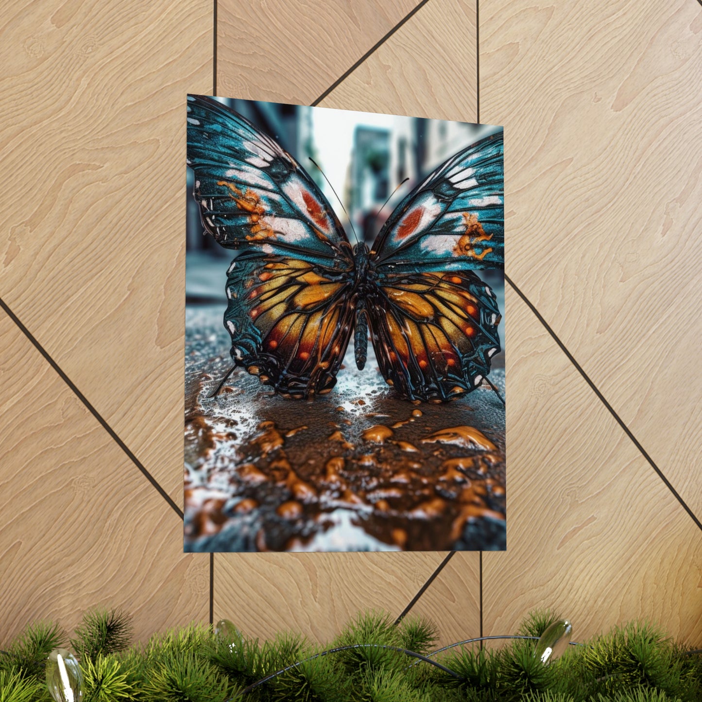 Premium Matte Vertical Posters Water Butterfly Street 3