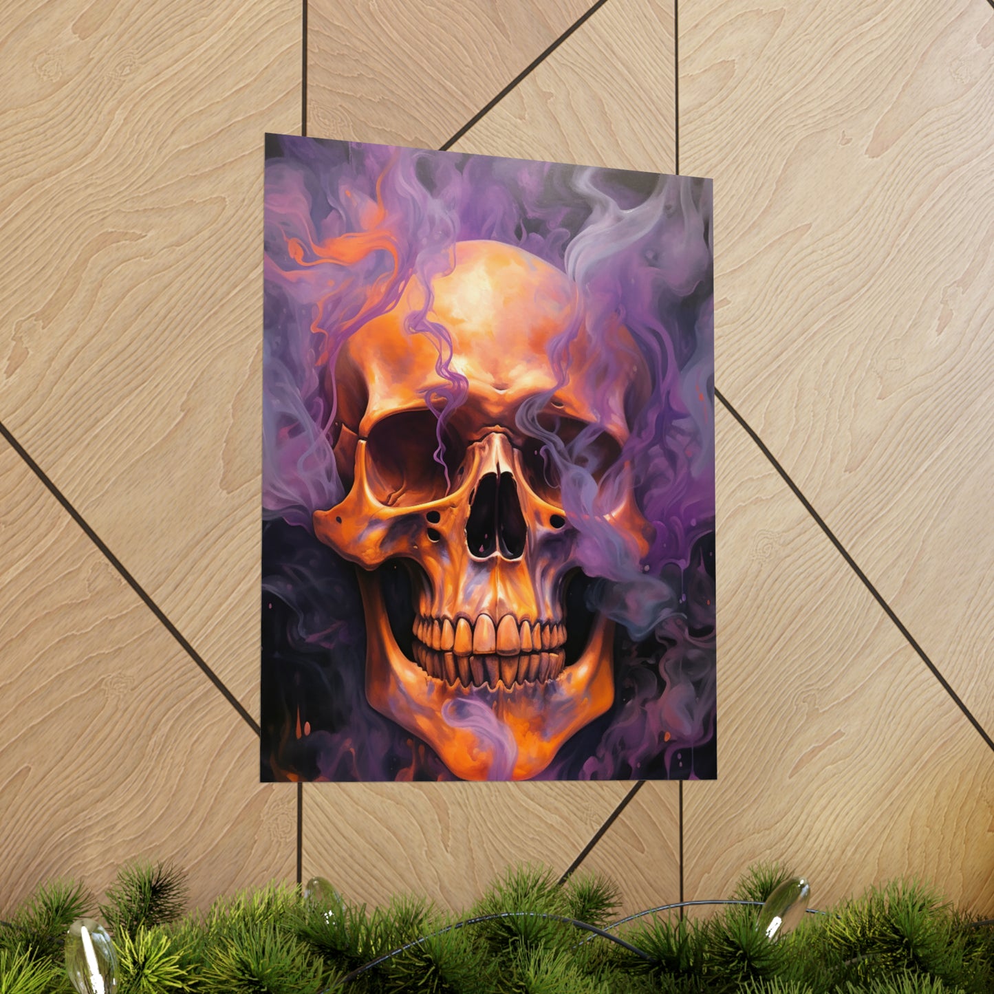 Premium Matte Vertical Posters Skull Flames 4