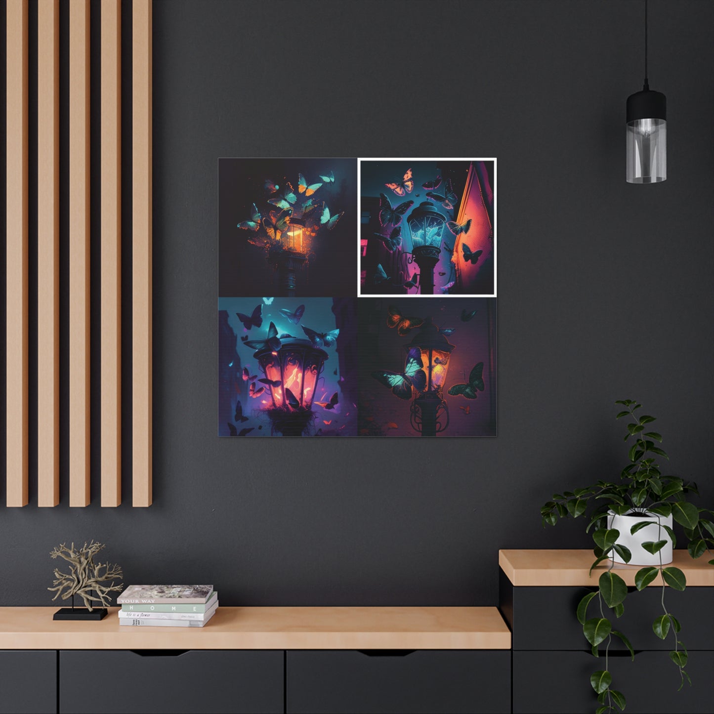 Canvas Gallery Wraps Street Light Butterfly 5