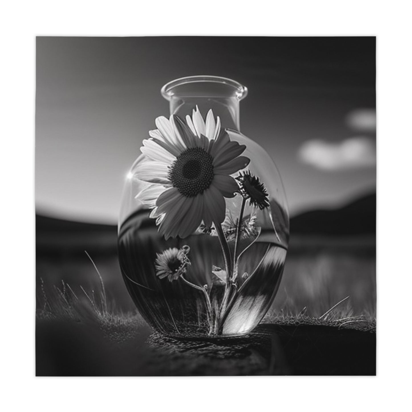 Tablecloth Yellw Sunflower in a vase 4