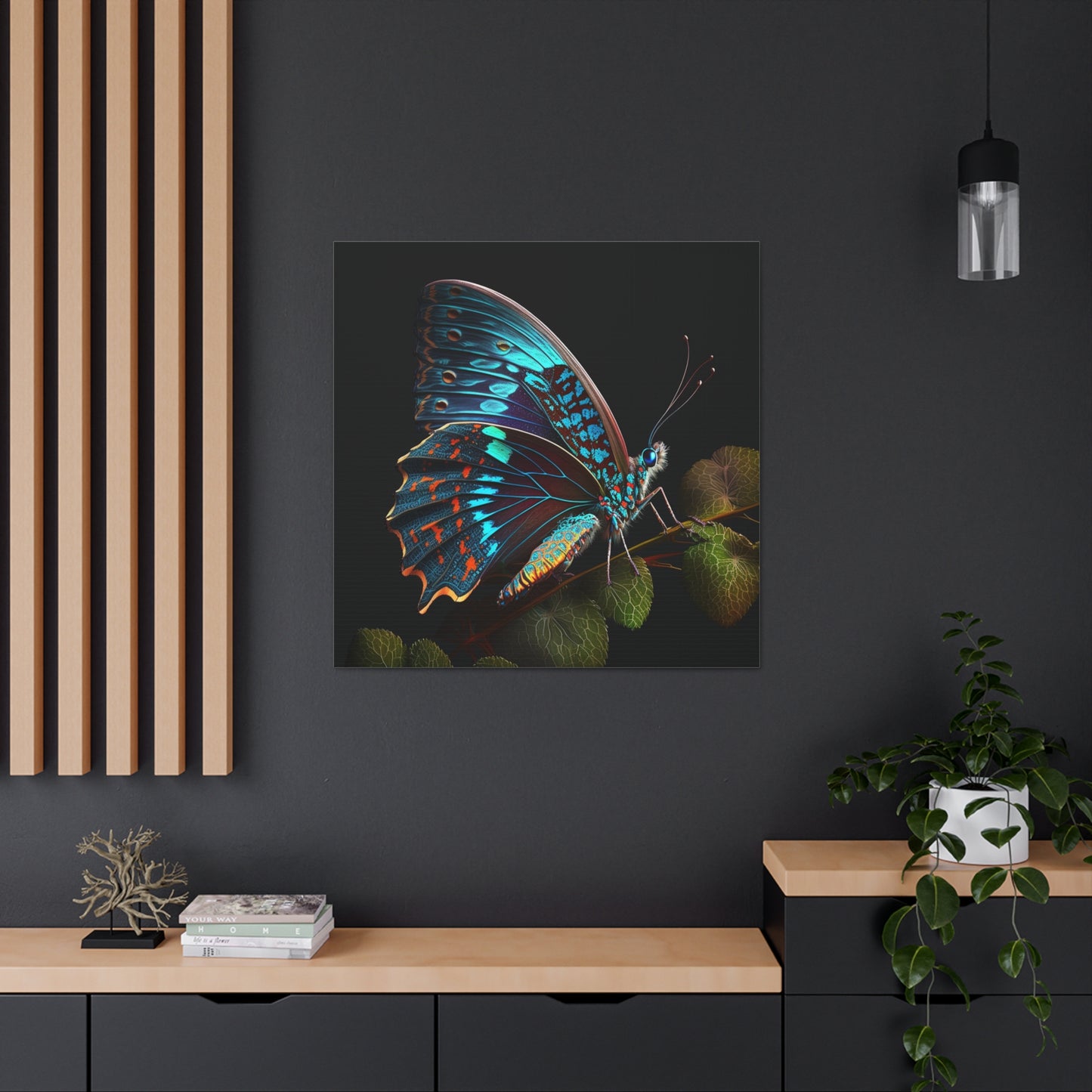 Canvas Gallery Wraps Hue Neon Butterfly 2