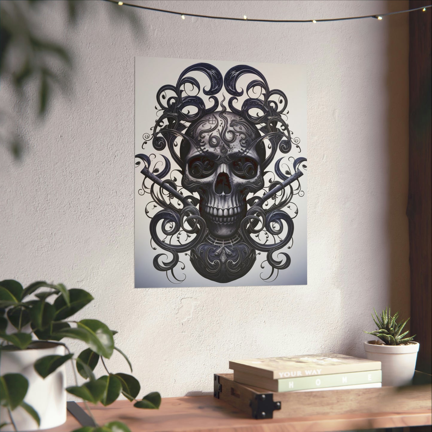 Premium Matte Vertical Posters Skull Treble Clef 1