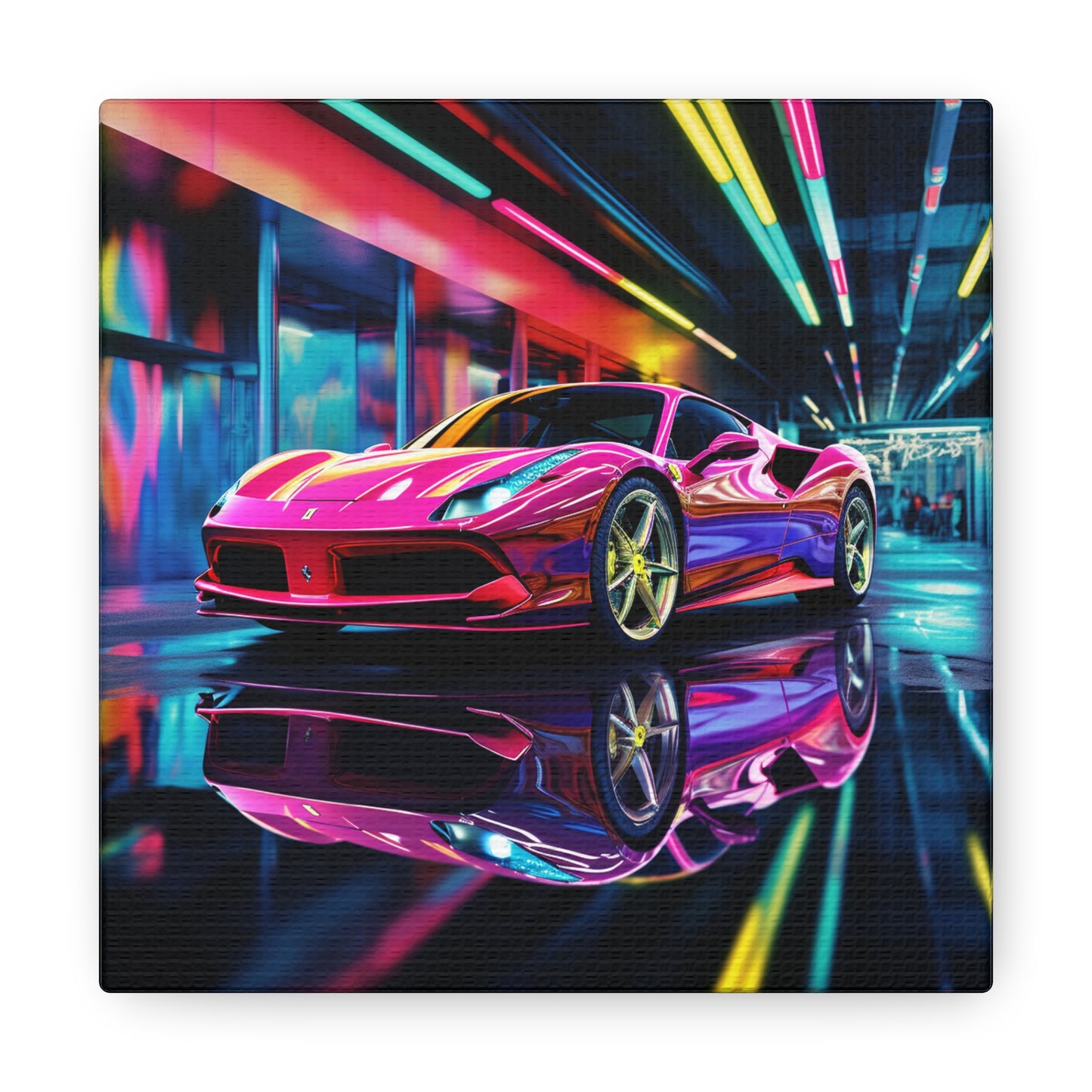 Canvas Gallery Wraps Pink Macro Ferrari 4