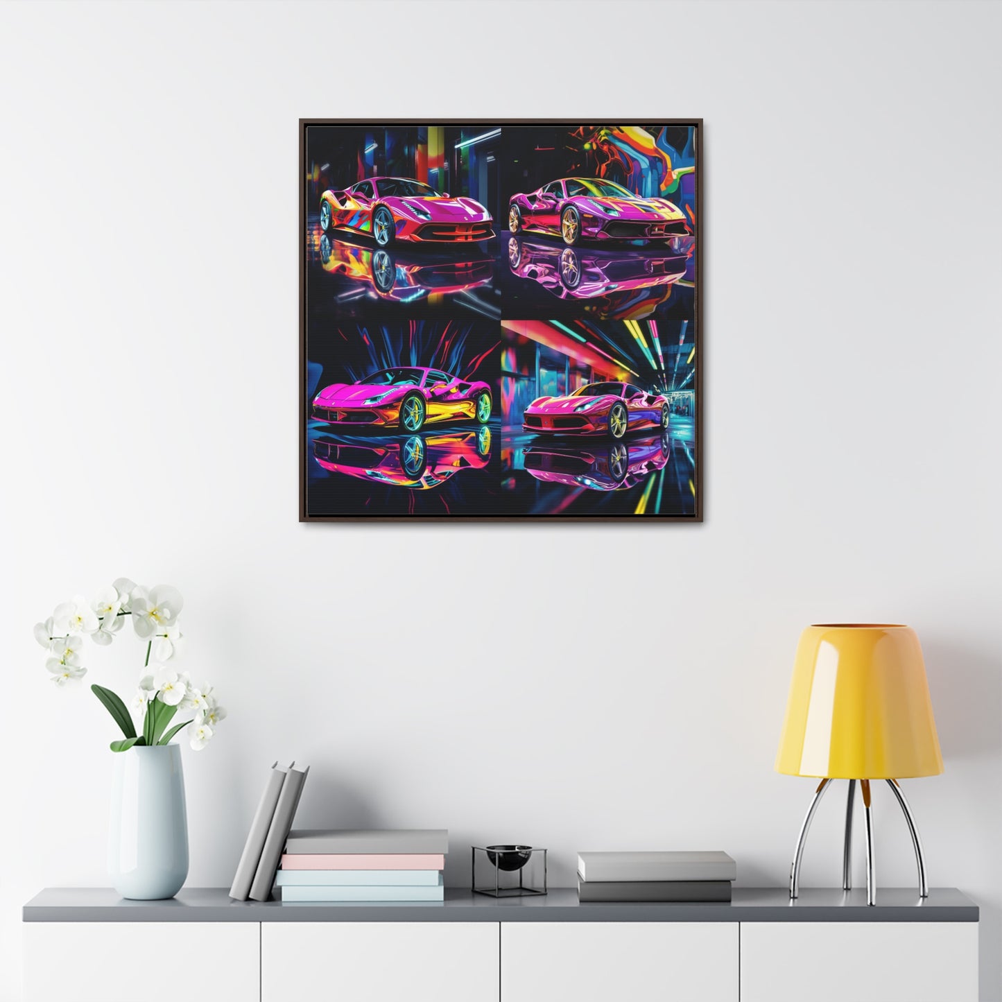 Gallery Canvas Wraps, Square Frame Pink Macro Ferrari 5