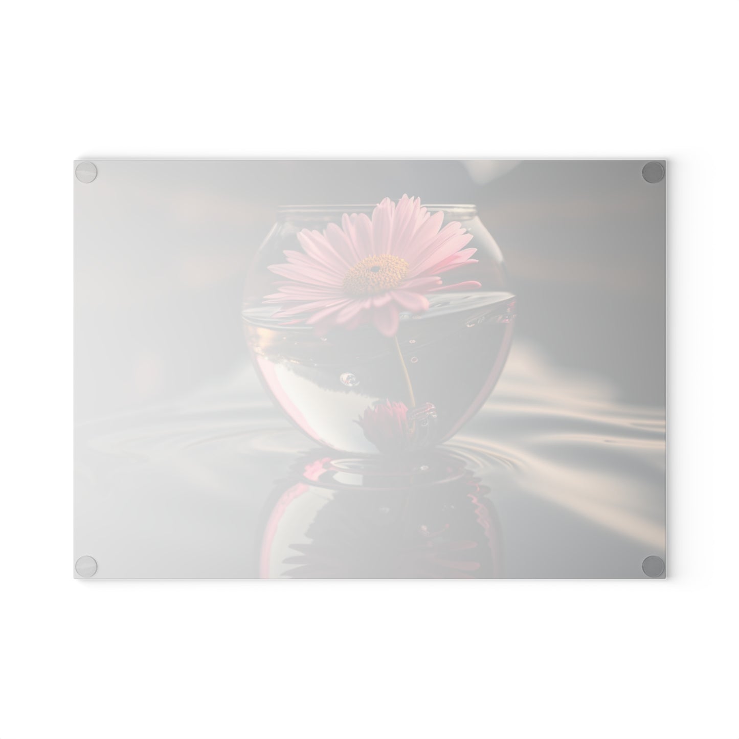 Glass Cutting Board Daisy in a vase 3