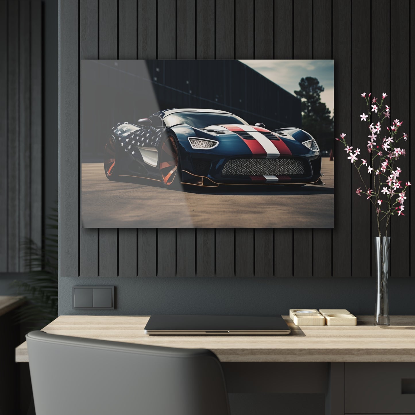 Acrylic Prints Bugatti Flag American 2