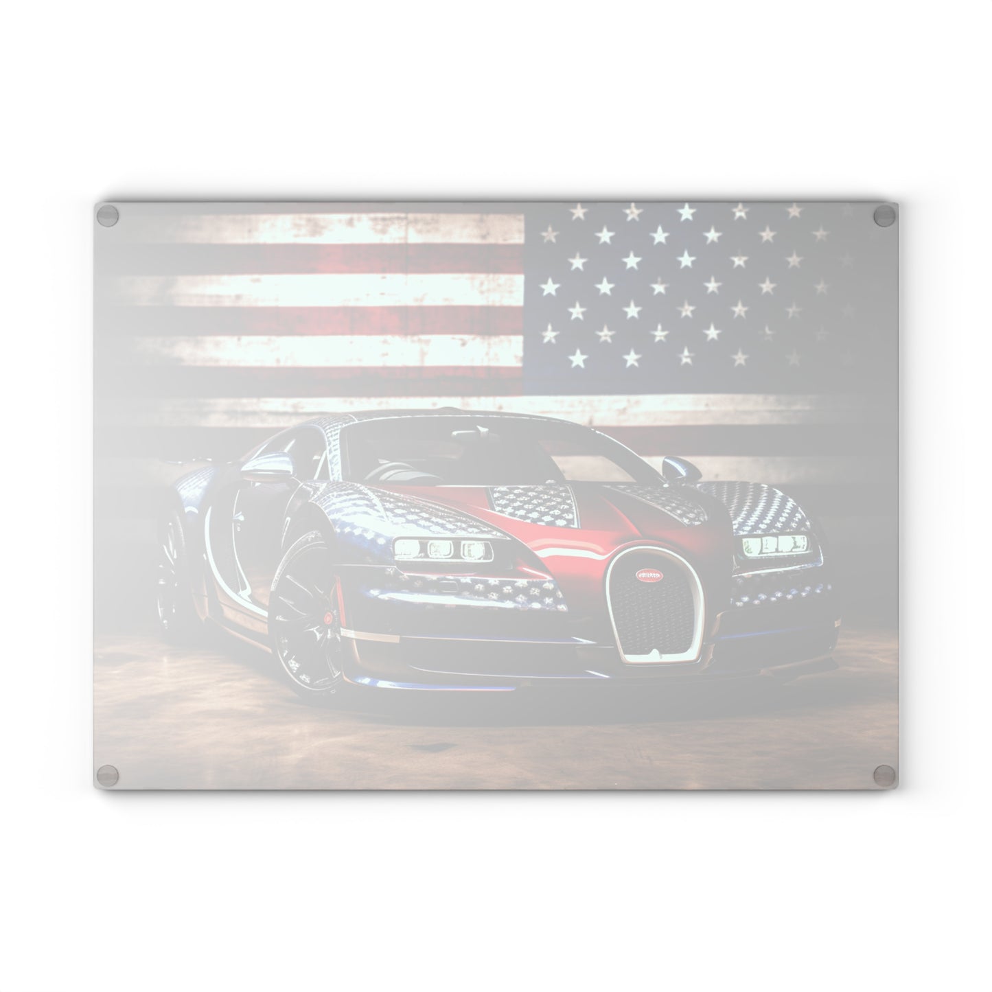 Glass Cutting Board Bugatti American Flag 1