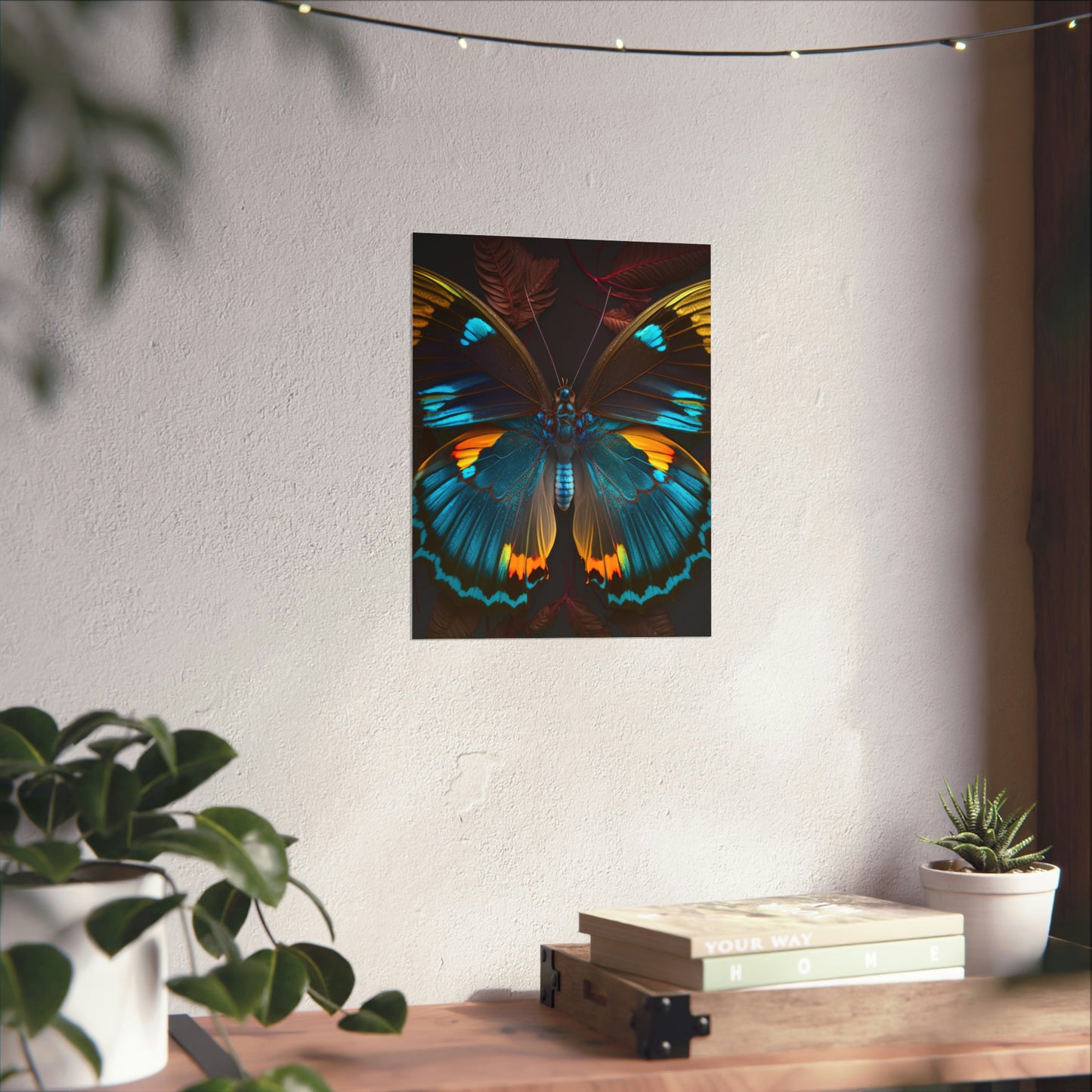 Premium Matte Vertical Posters Neon Butterfly Flair 1