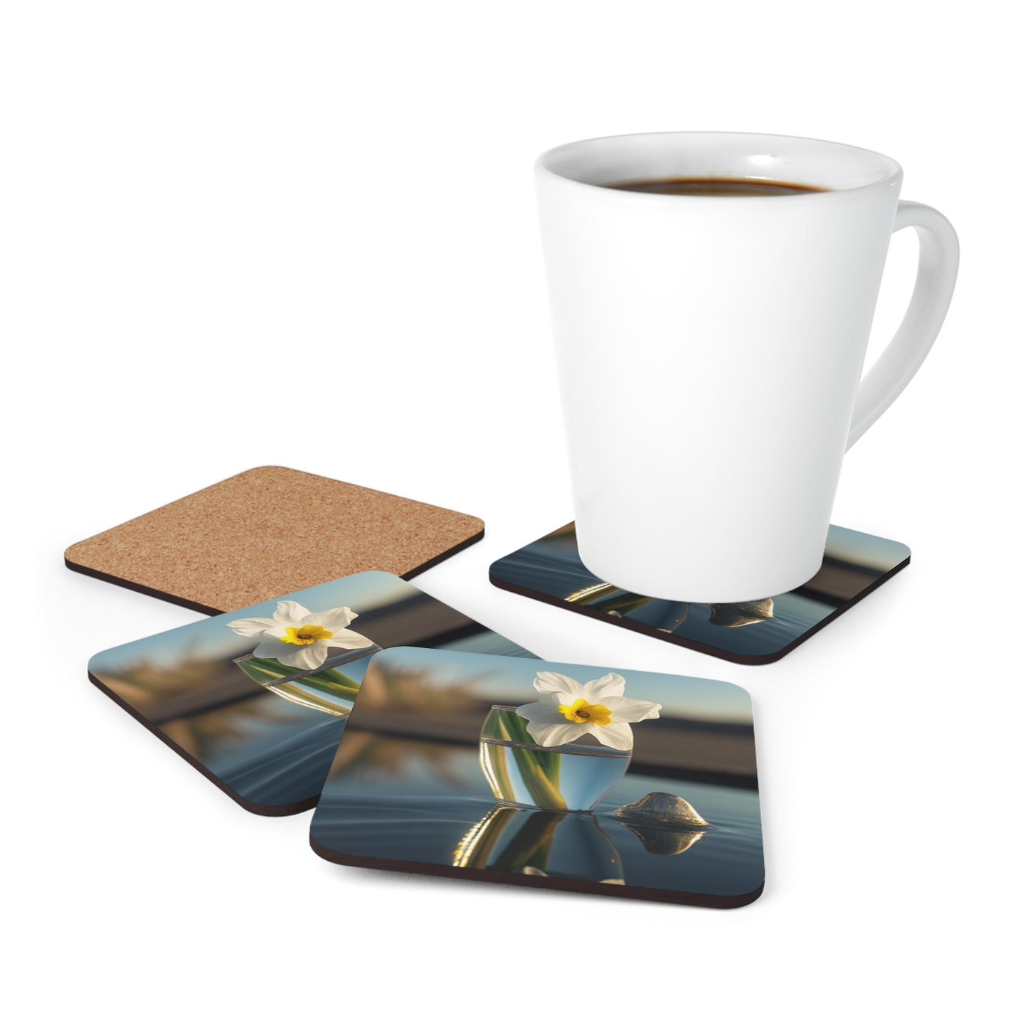 Corkwood Coaster Set Daffodil 4