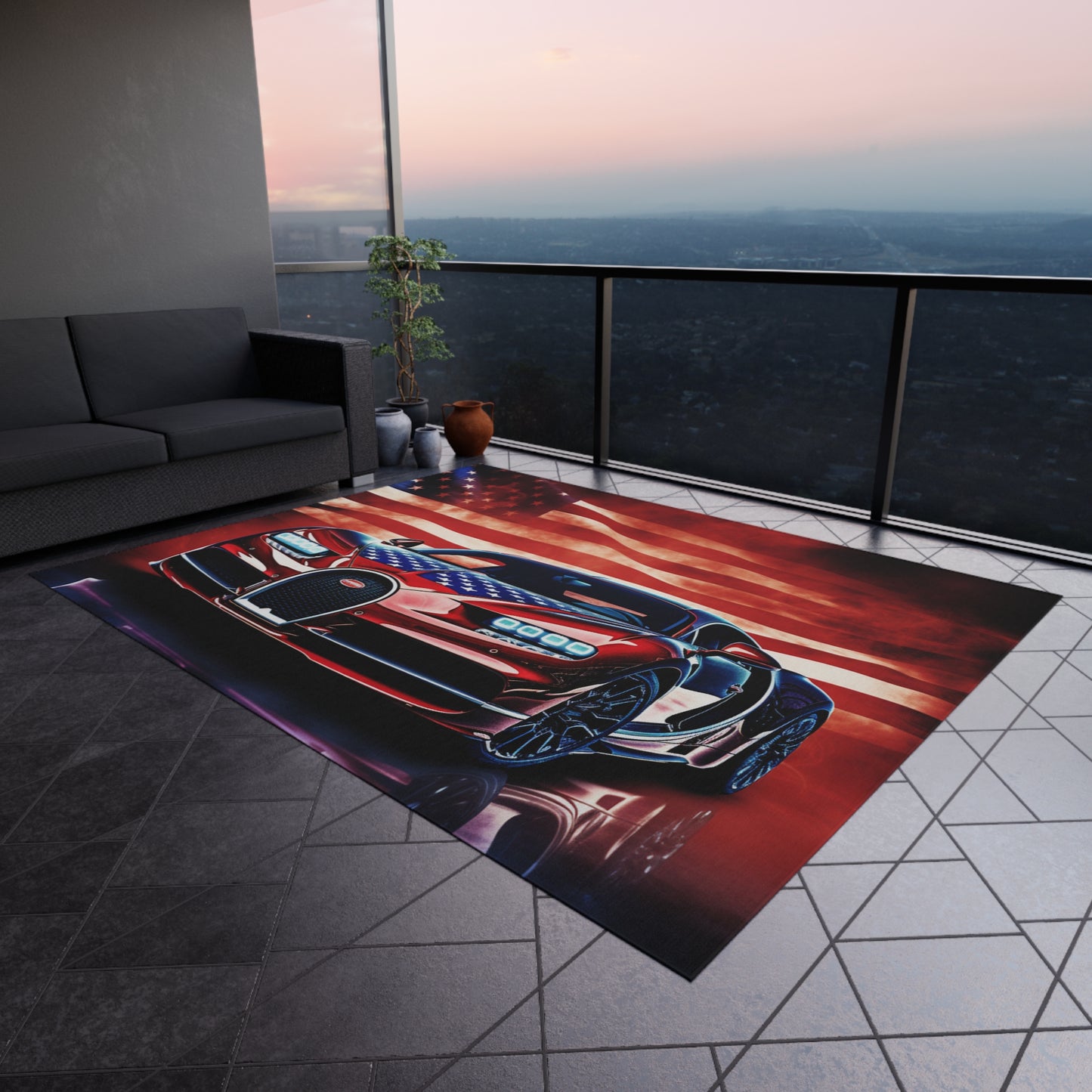 Outdoor Rug  Abstract American Flag Background Bugatti 3