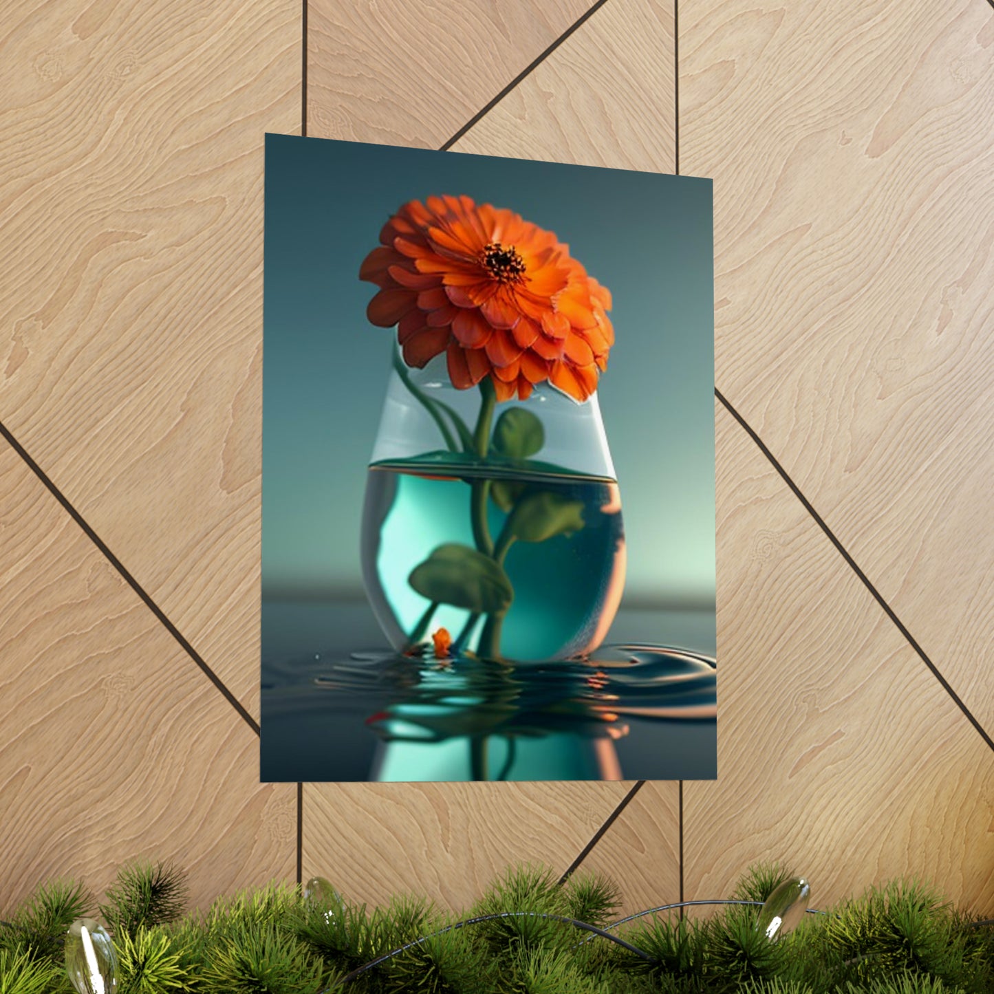 Premium Matte Vertical Posters Orange Zinnia 1