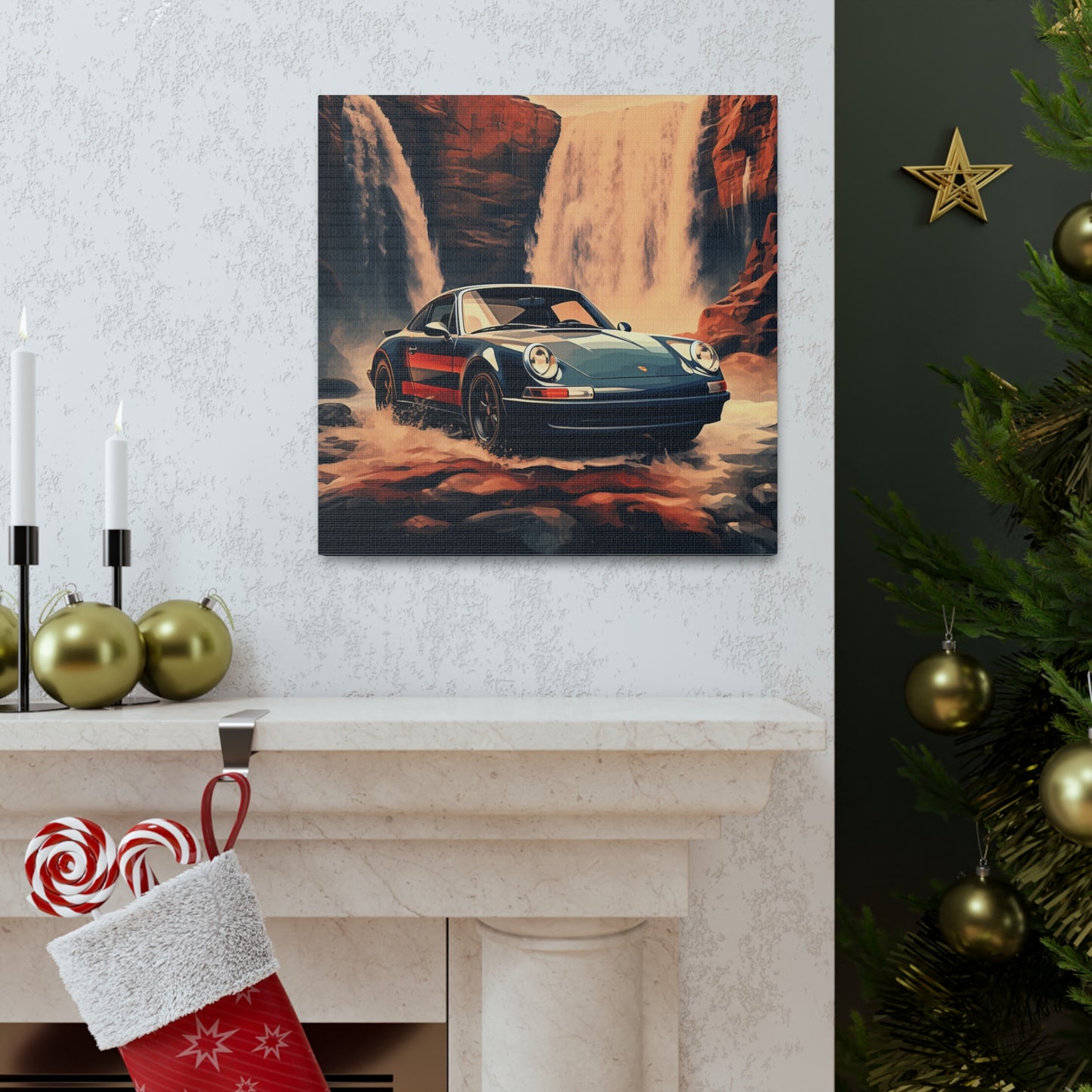 Canvas Gallery Wraps American Flag Porsche Abstract 3