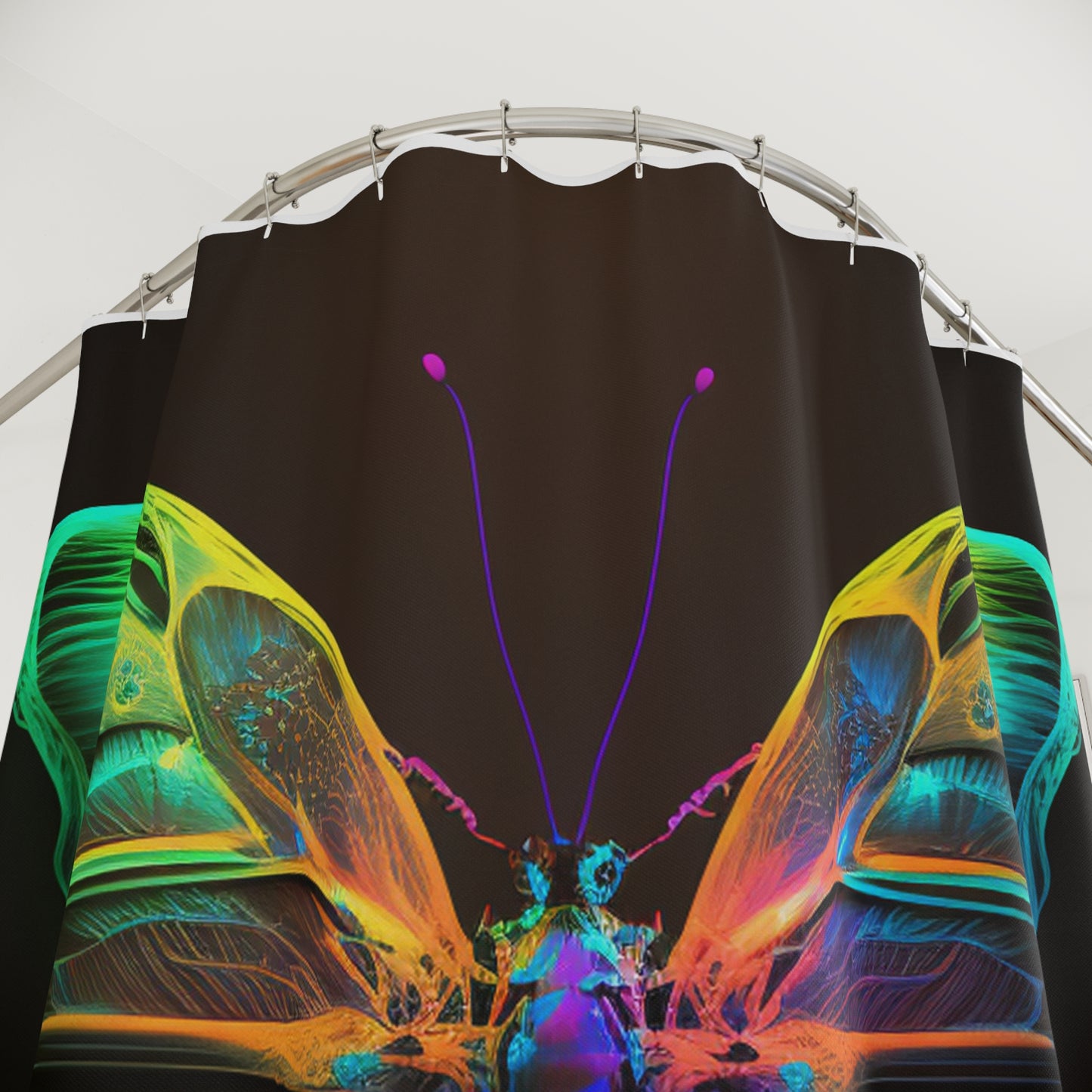 Polyester Shower Curtain Raw Hyper Color Butterfly 3