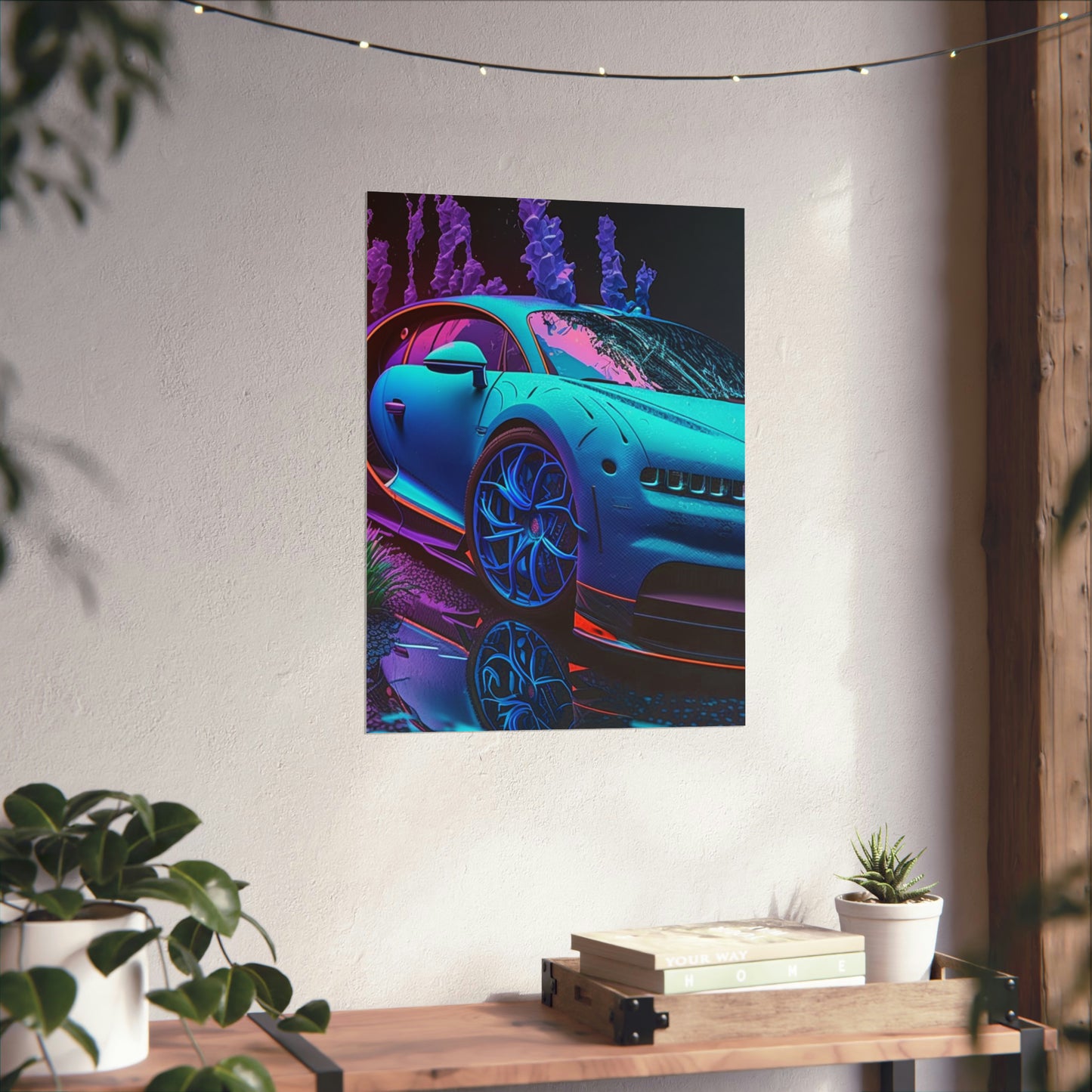 Premium Matte Vertical Posters Bugatti Neon Chiron 2