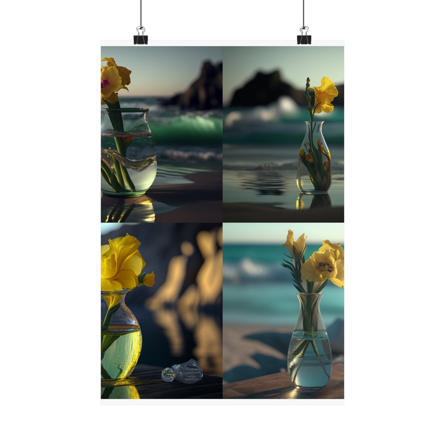 Premium Matte Vertical Posters Yellow Gladiolus glass 5