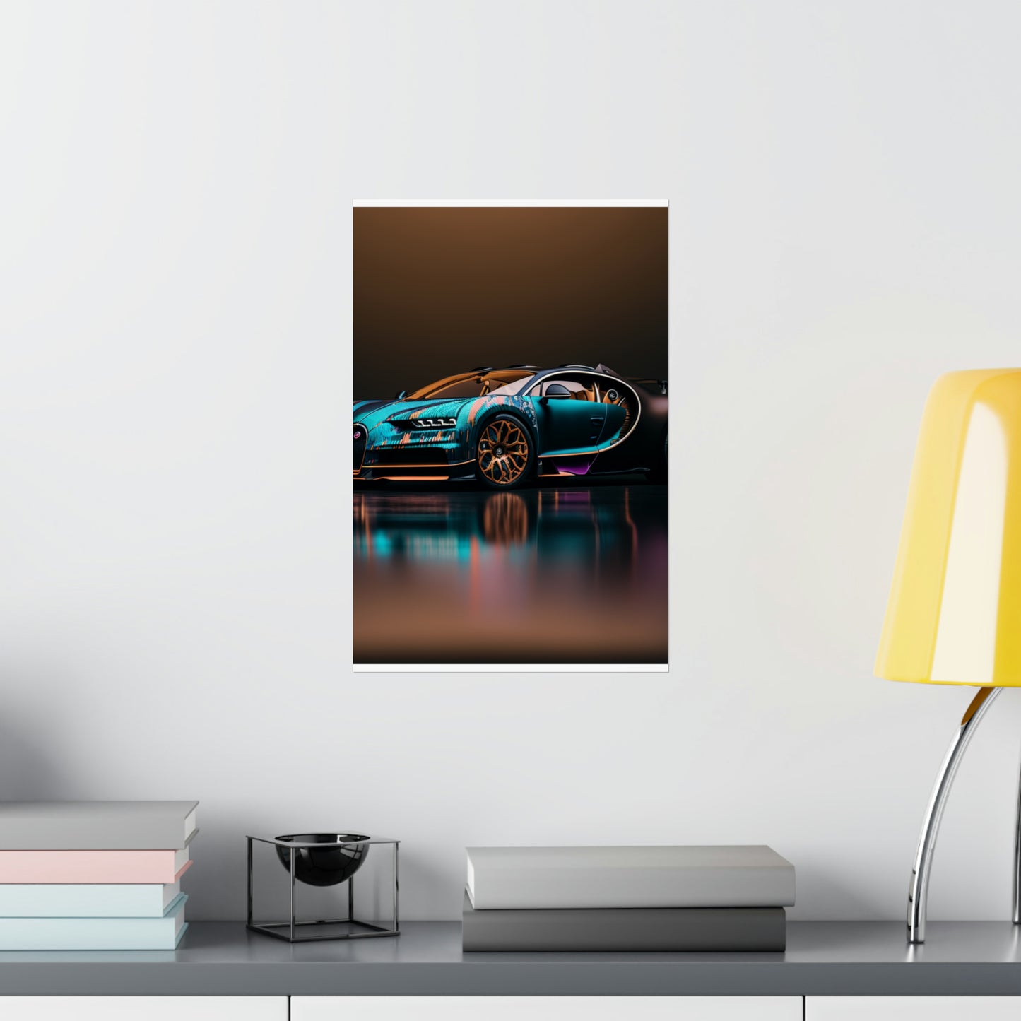 Premium Matte Vertical Posters Bugatti Blue 2