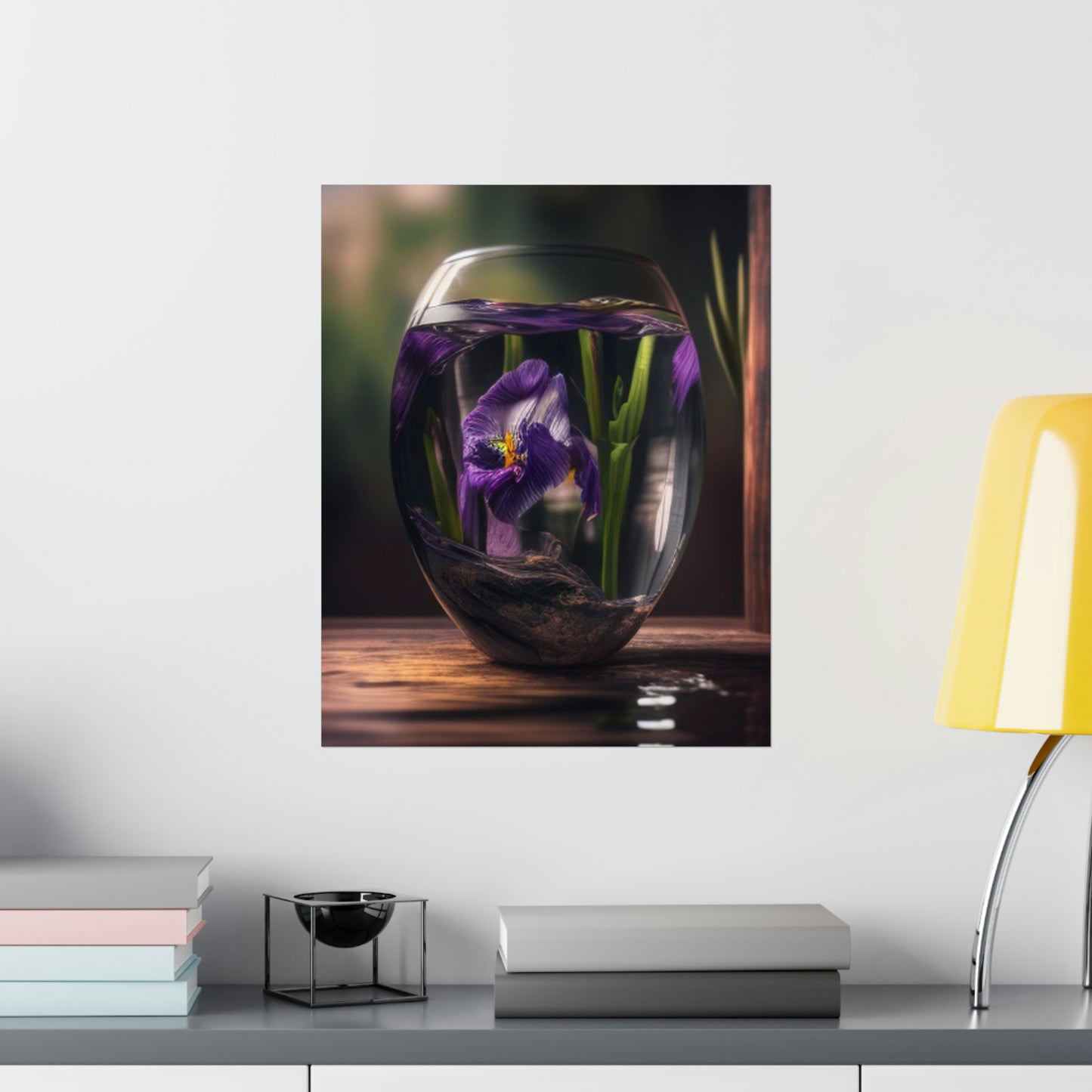 Premium Matte Vertical Posters Purple Iris in a vase 4