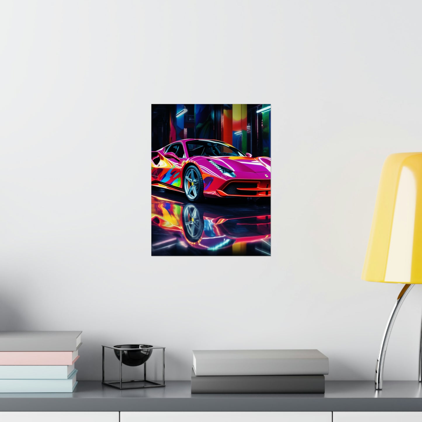 Premium Matte Vertical Posters Pink Macro Ferrari 1