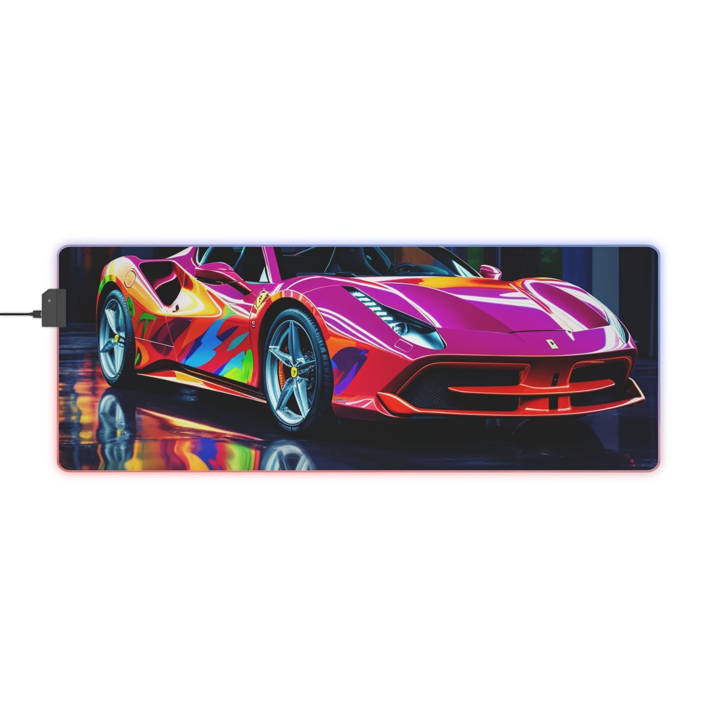 LED Gaming Mouse Pad Pink Macro Ferrari 1