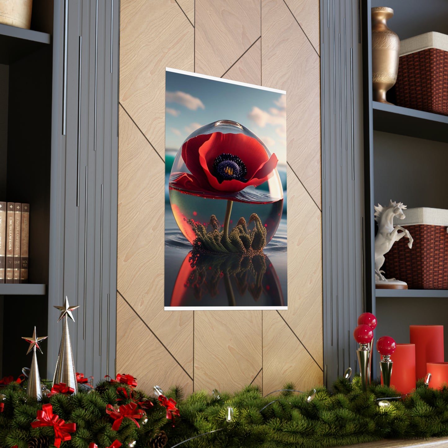 Premium Matte Vertical Posters Red Anemone in a Vase 4