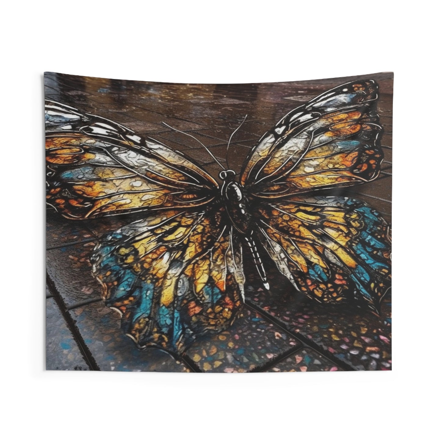 Indoor Wall Tapestries Water Butterfly Street 1