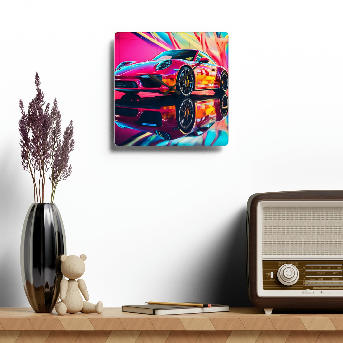 Acrylic Wall Clock Macro Porsche 4