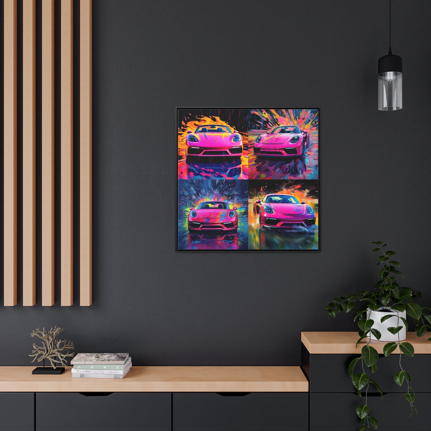 Gallery Canvas Wraps, Square Frame Pink Porsche water fusion 5