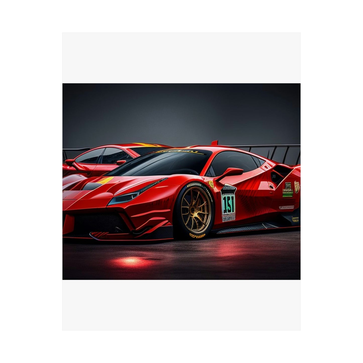 Premium Matte Vertical Posters Ferrari Red 2