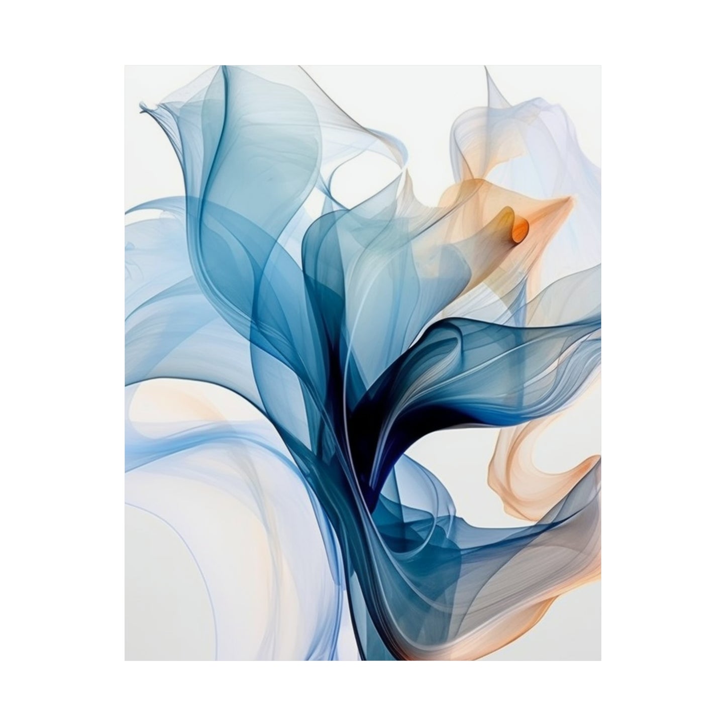 Premium Matte Vertical Posters Blue Tluip Abstract 3