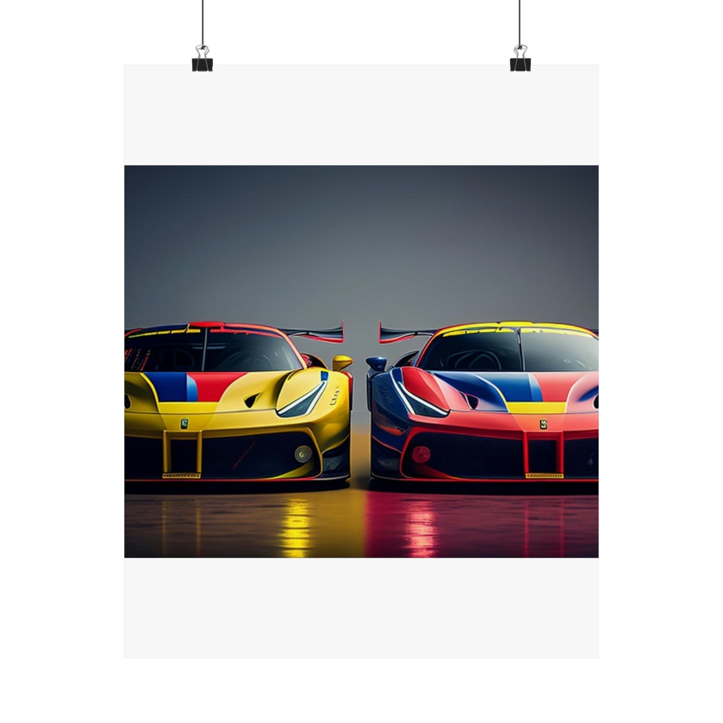 Premium Matte Vertical Posters Ferrari Red Blue 1