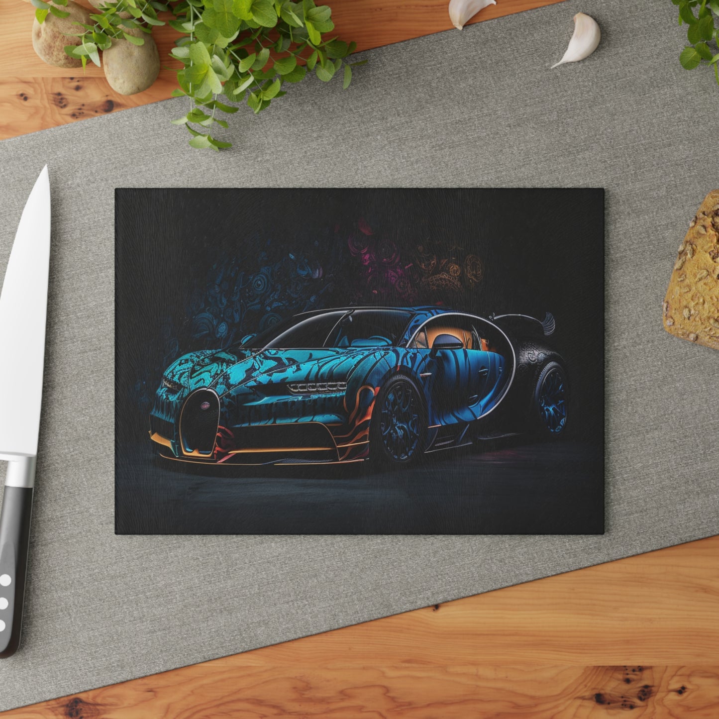 Glass Cutting Board Bugatti Blue 3