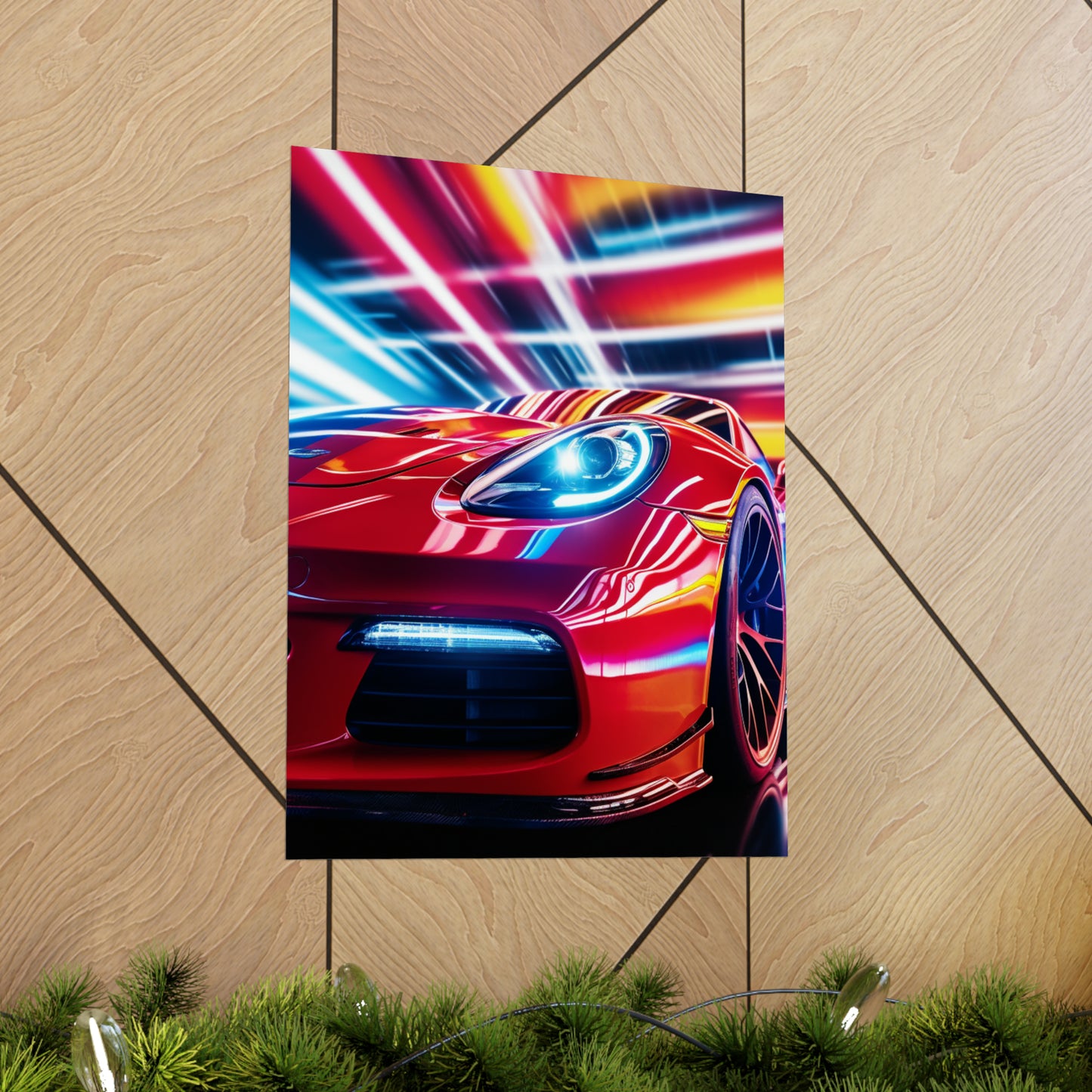 Premium Matte Vertical Posters Macro Flag Ferrari 1