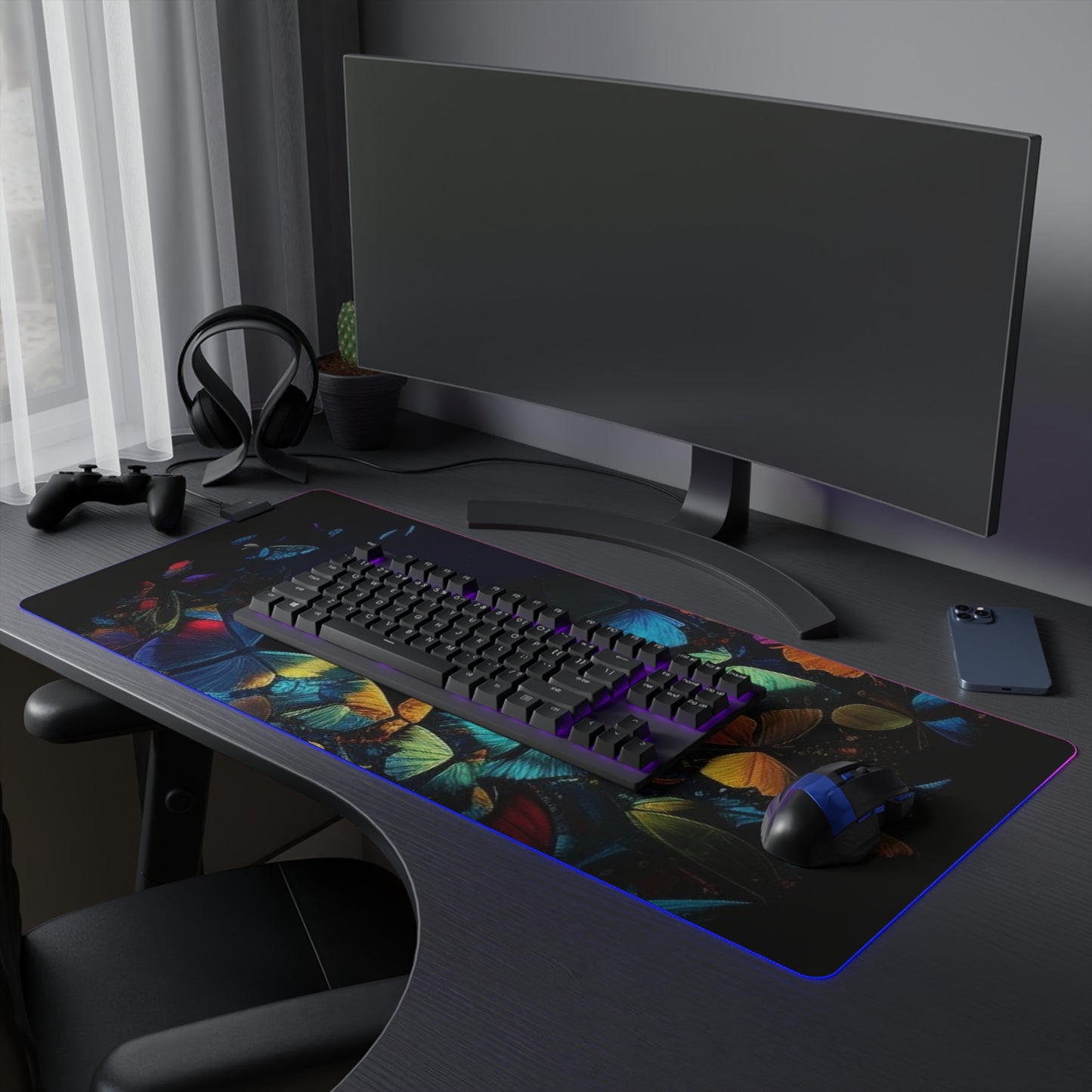 LED Gaming Mouse Pad Moon Butterfly 1