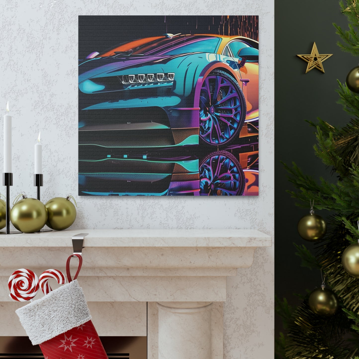 Canvas Gallery Wraps Bugatti Neon Chiron 1