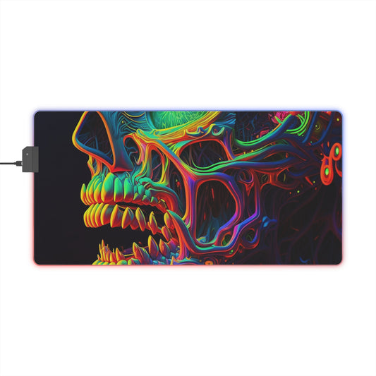 LED Gaming Mouse Pad Florescent Skull Death 1