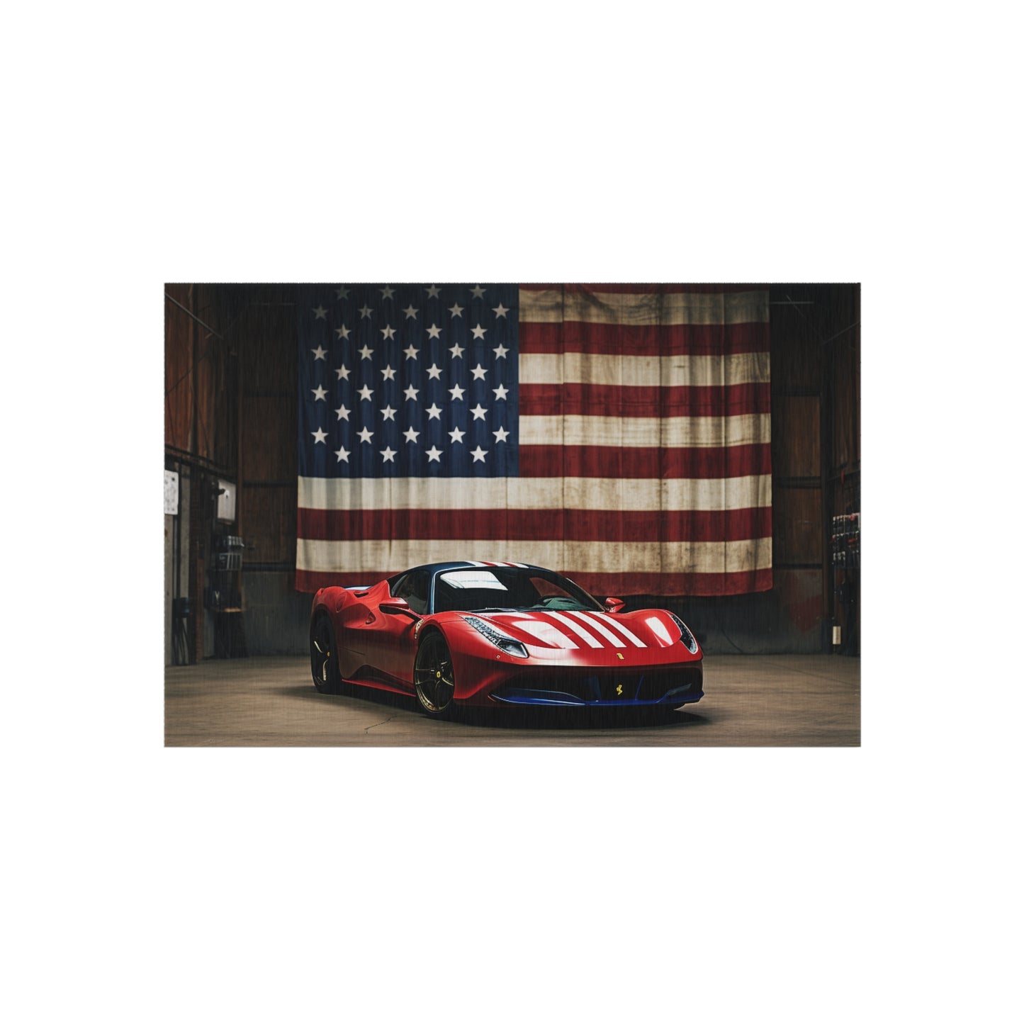 Outdoor Rug  American Flag Farrari 4