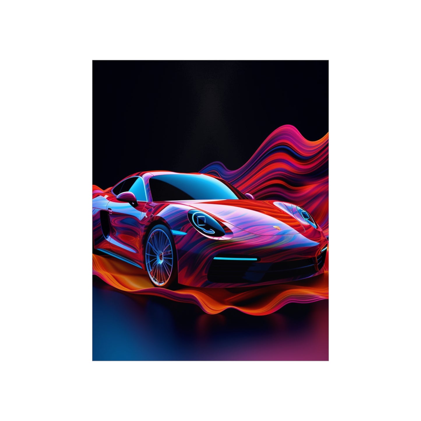 Premium Matte Vertical Posters Porsche Water Fusion 4