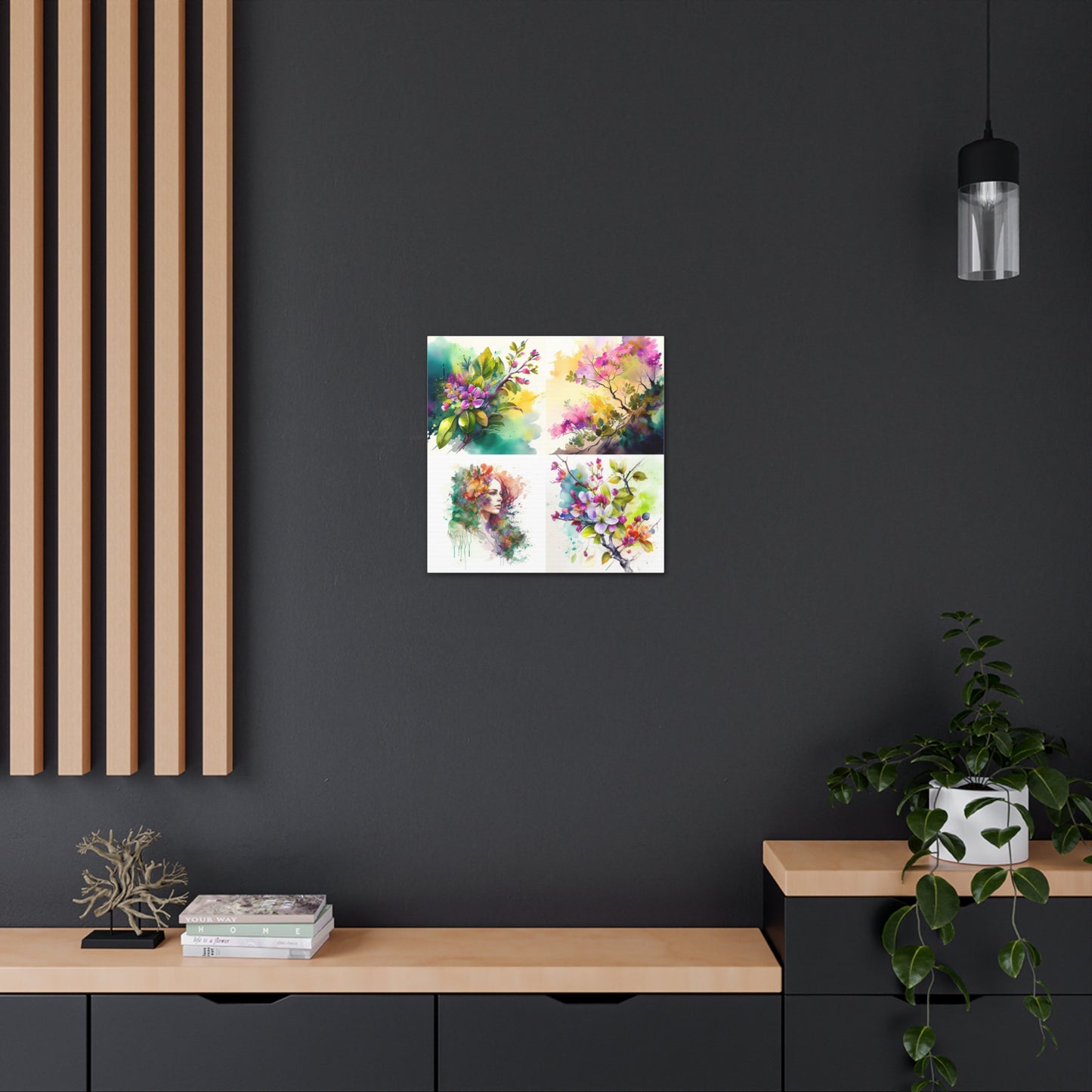 Canvas Gallery Wraps Mother Nature Bright Spring Colors Realistic Watercolor 5