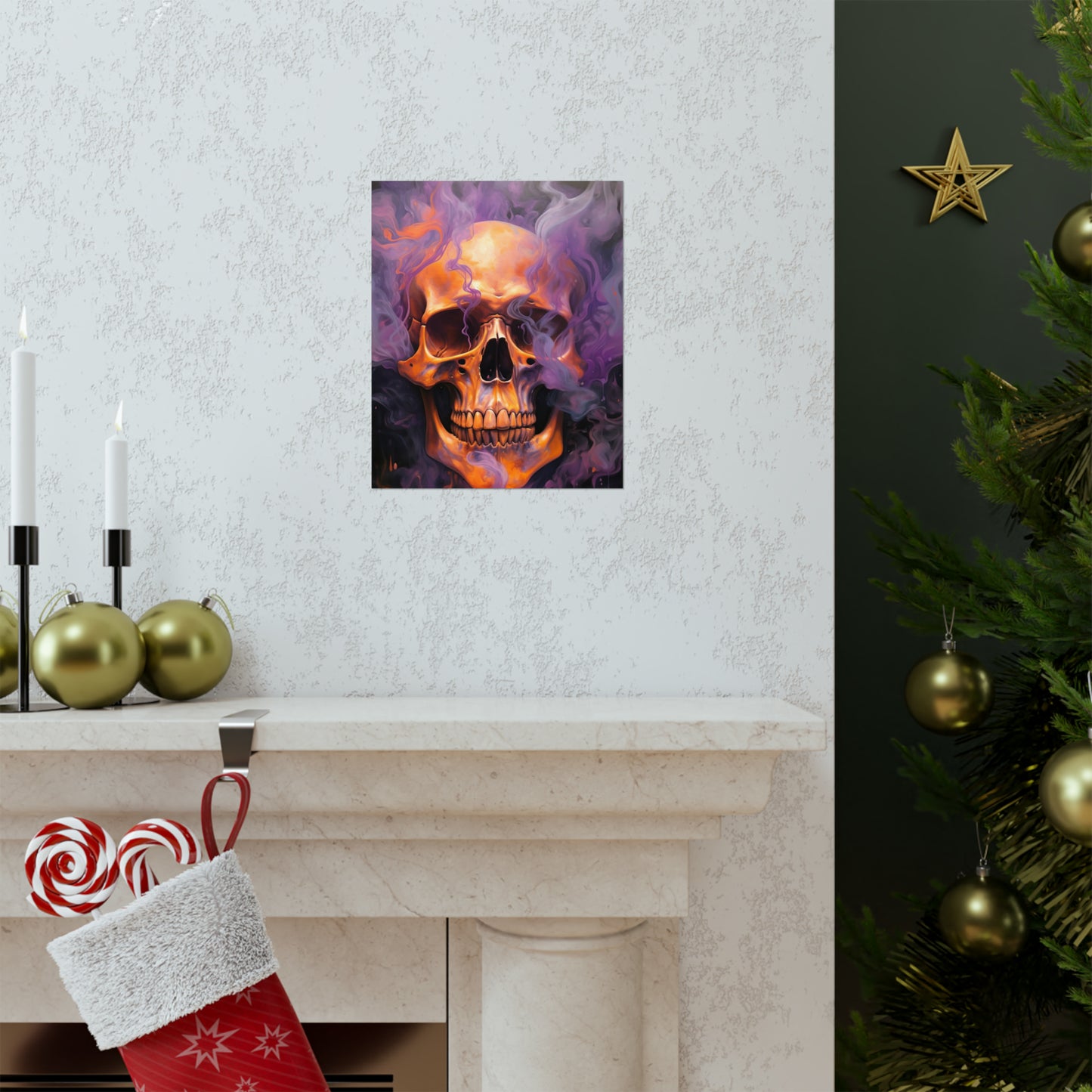 Premium Matte Vertical Posters Skull Flames 4