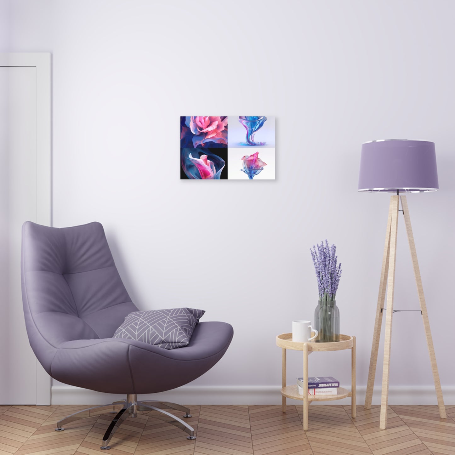 Acrylic Prints Pink & Blue Tulip Rose 5