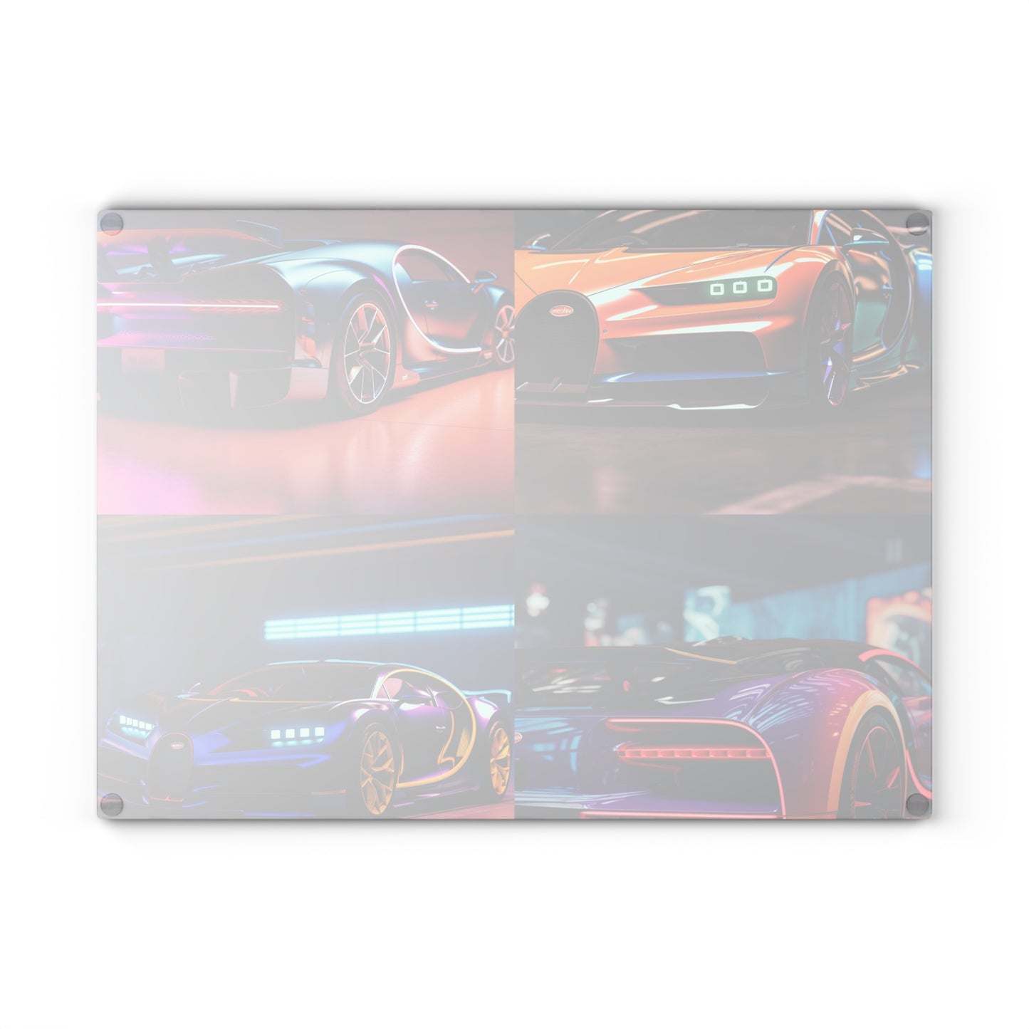 Glass Cutting Board Hyper Bugatti Neon Chiron 5