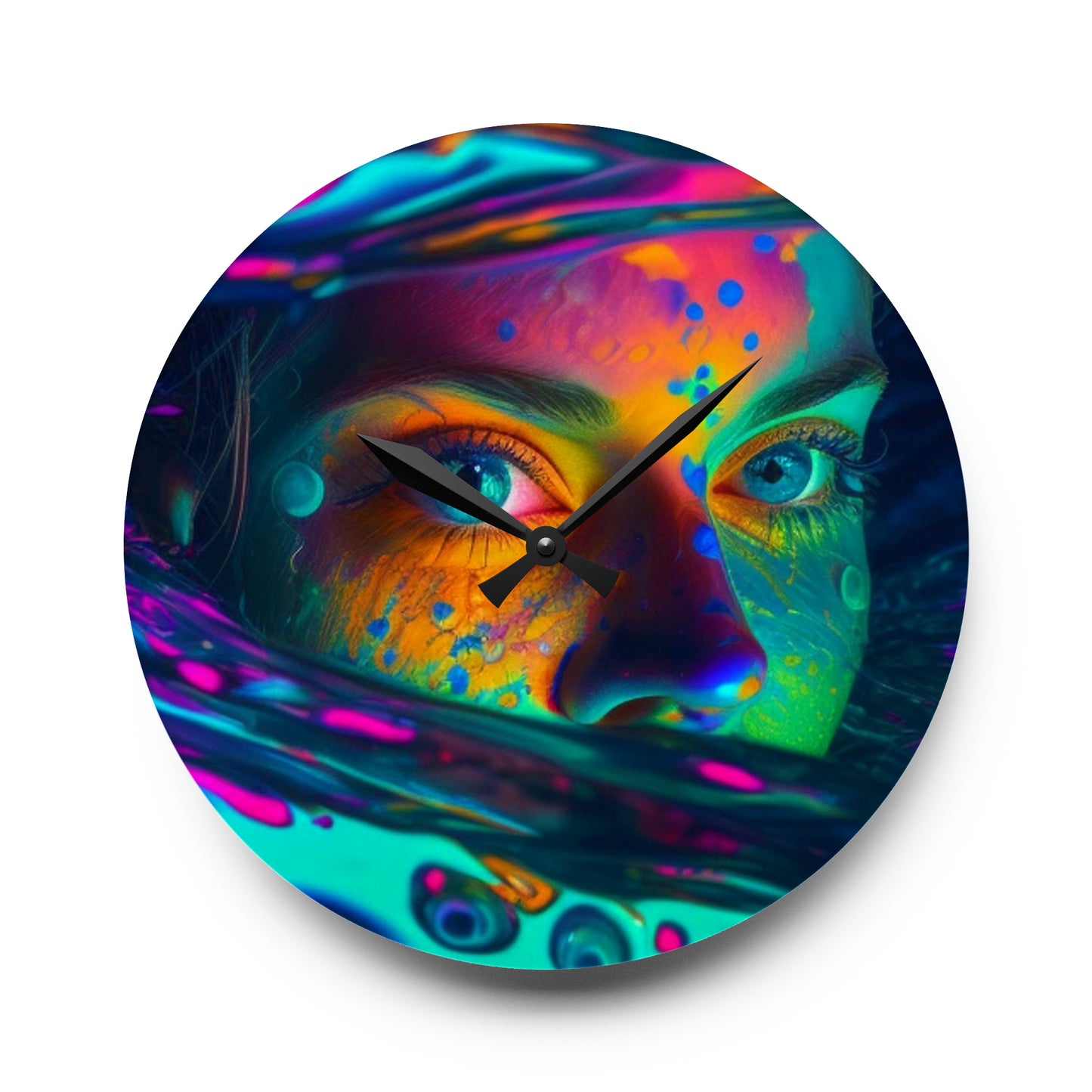 Acrylic Wall Clock Florescent Glow 3