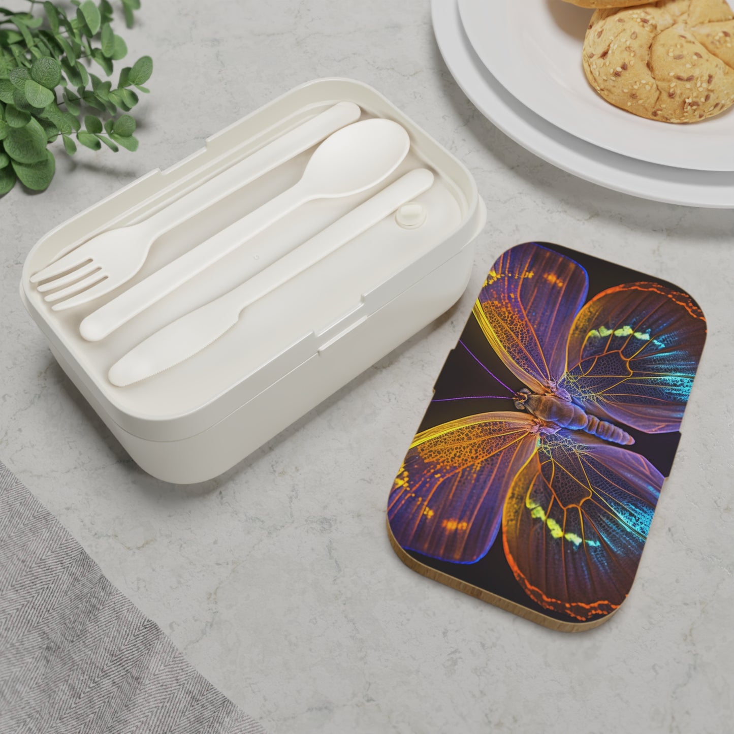 Bento Lunch Box Neon Butterfly Flair 2