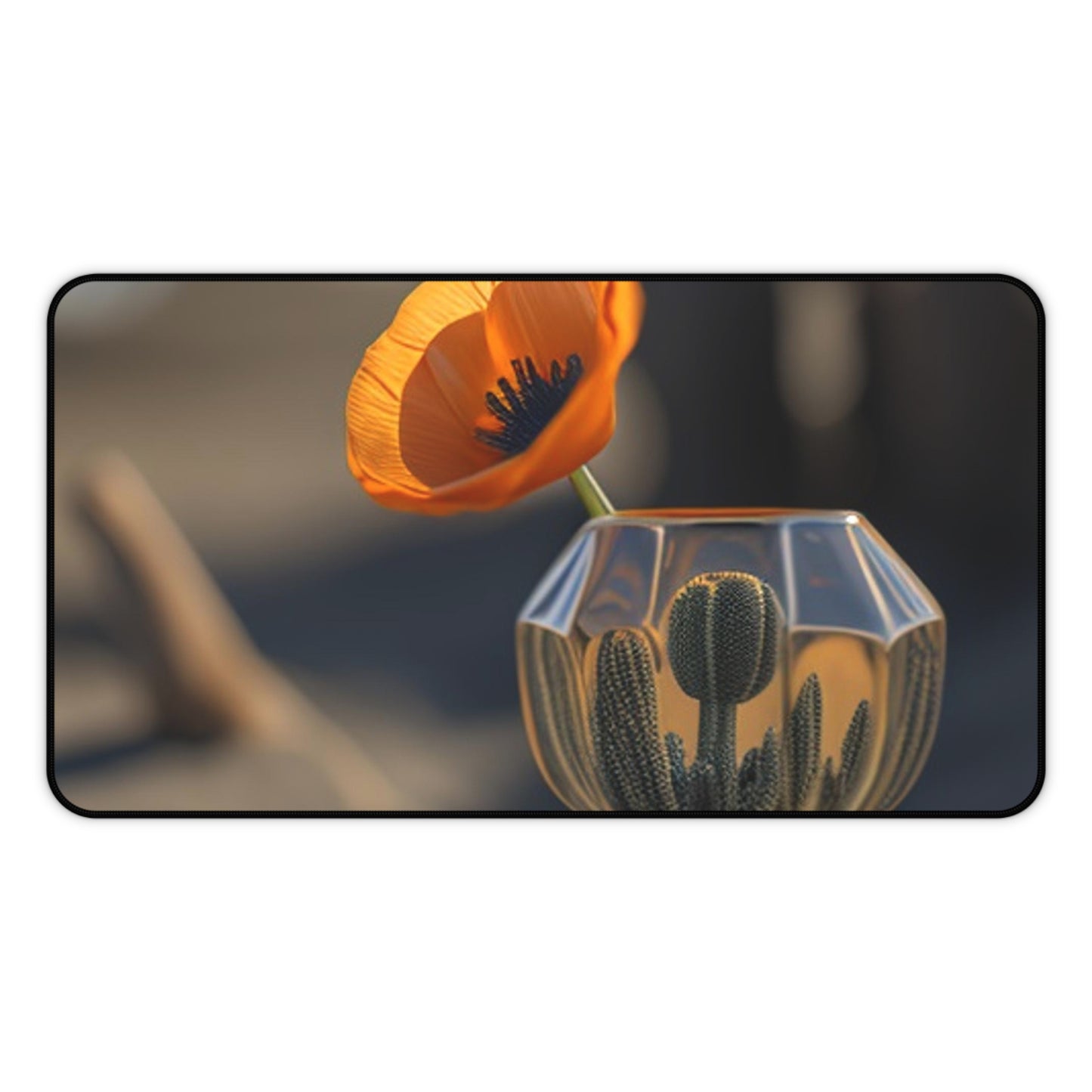 Desk Mat Orange Poppy in a Vase 2