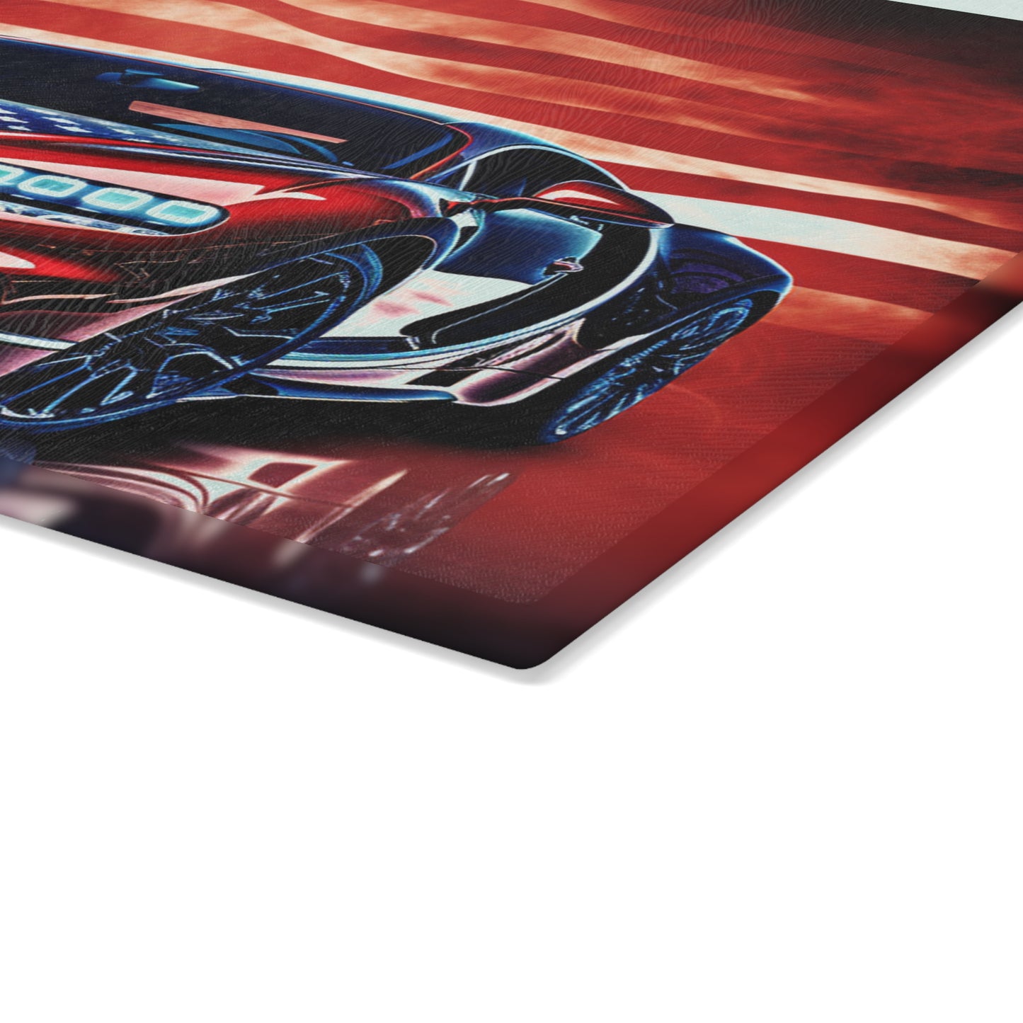 Glass Cutting Board Abstract American Flag Background Bugatti 3